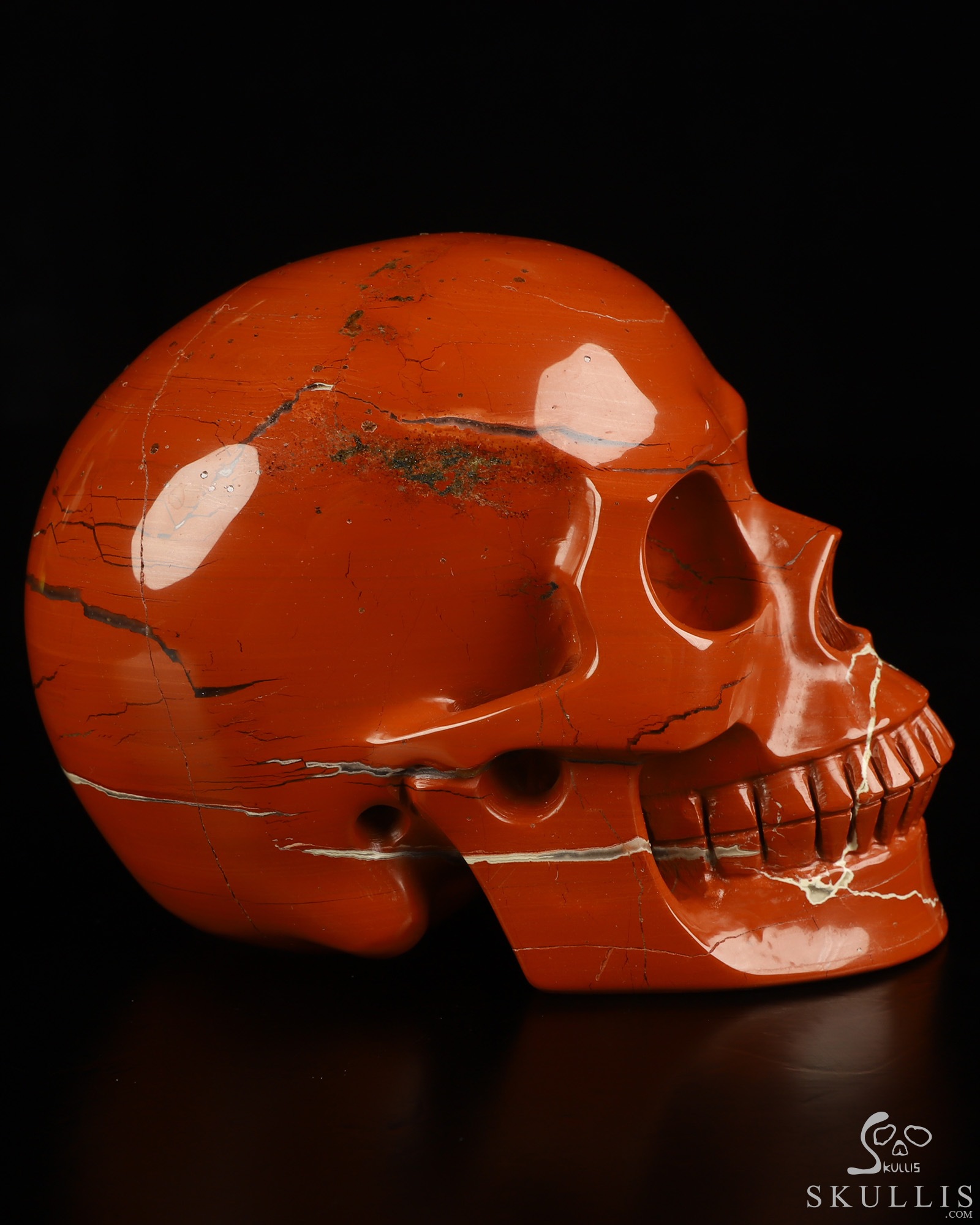 5.0" Red Jasper Hand Carved Crystal Skull, Realistic, Crystal Healing 5.0" Red Jasper Hand Carved Crystal Skull, Realistic, Crystal Healing