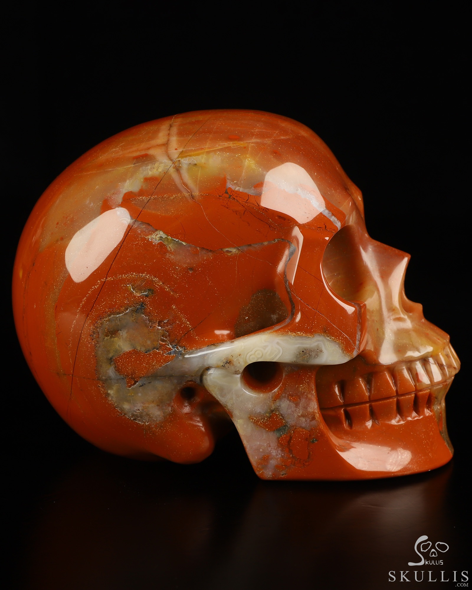 5.0" Red Jasper Hand Carved Crystal Skull, Realistic, Crystal Healing 5.0" Red Jasper Hand Carved Crystal Skull, Realistic, Crystal Healing