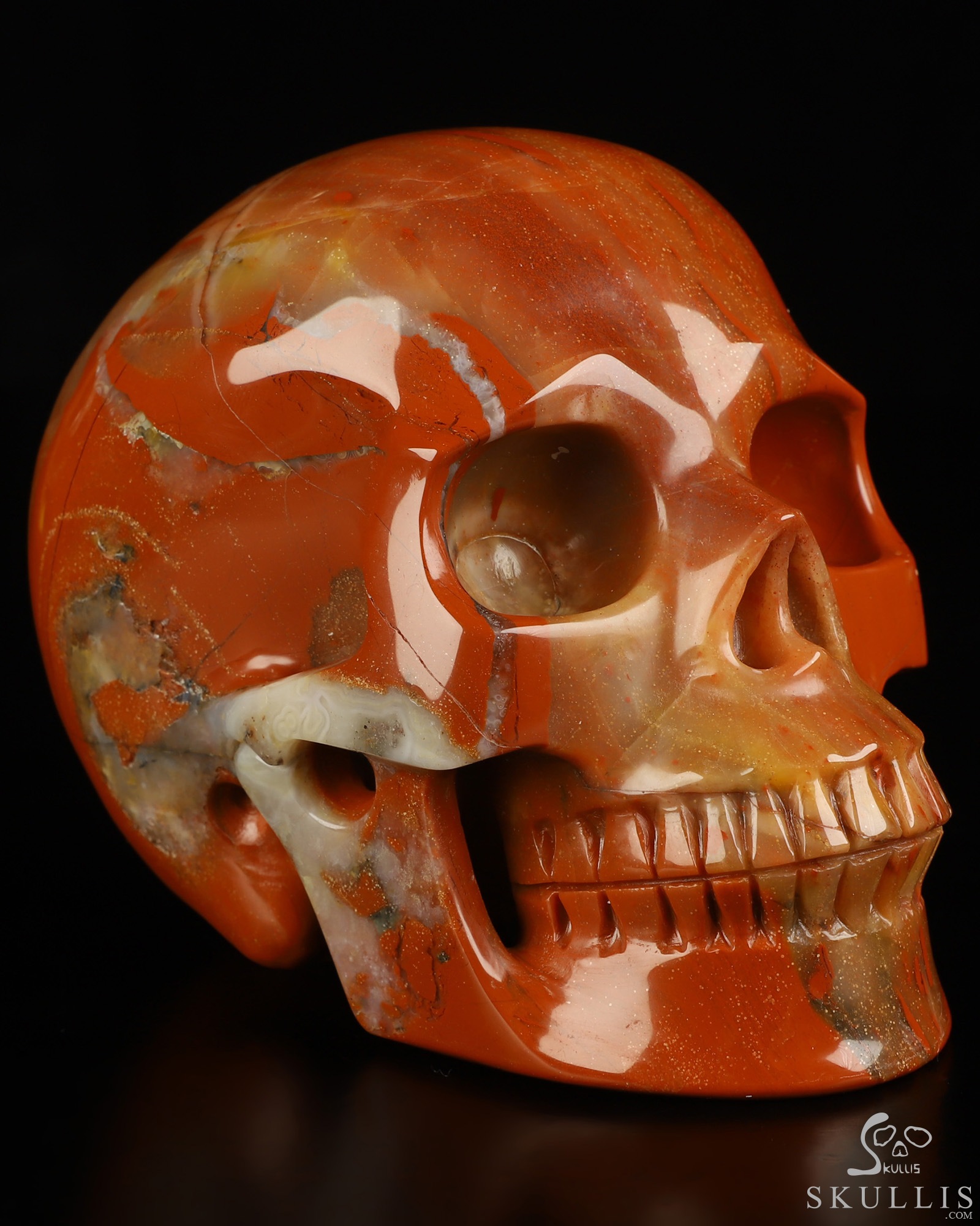 5.0" Red Jasper Hand Carved Crystal Skull, Realistic, Crystal Healing 5.0" Red Jasper Hand Carved Crystal Skull, Realistic, Crystal Healing