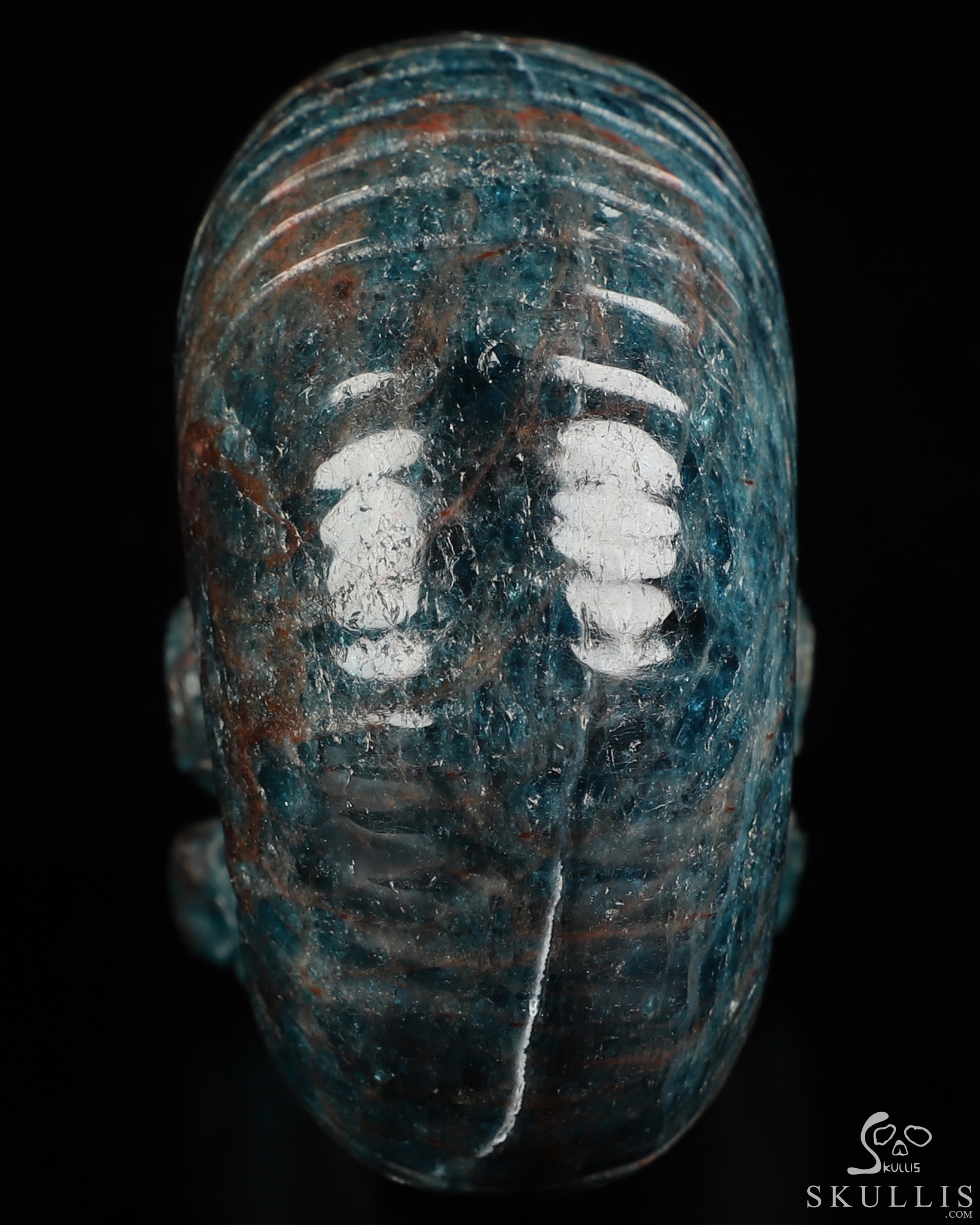 3.5" Blue Apatite Hand Carved Nautiloid Cthulhu Crystal Skull Sculpture, Crystal Healing 3.5" Blue Apatite Hand Carved Nautiloid Cthulhu Crystal Skull Sculpture, Crystal Healing