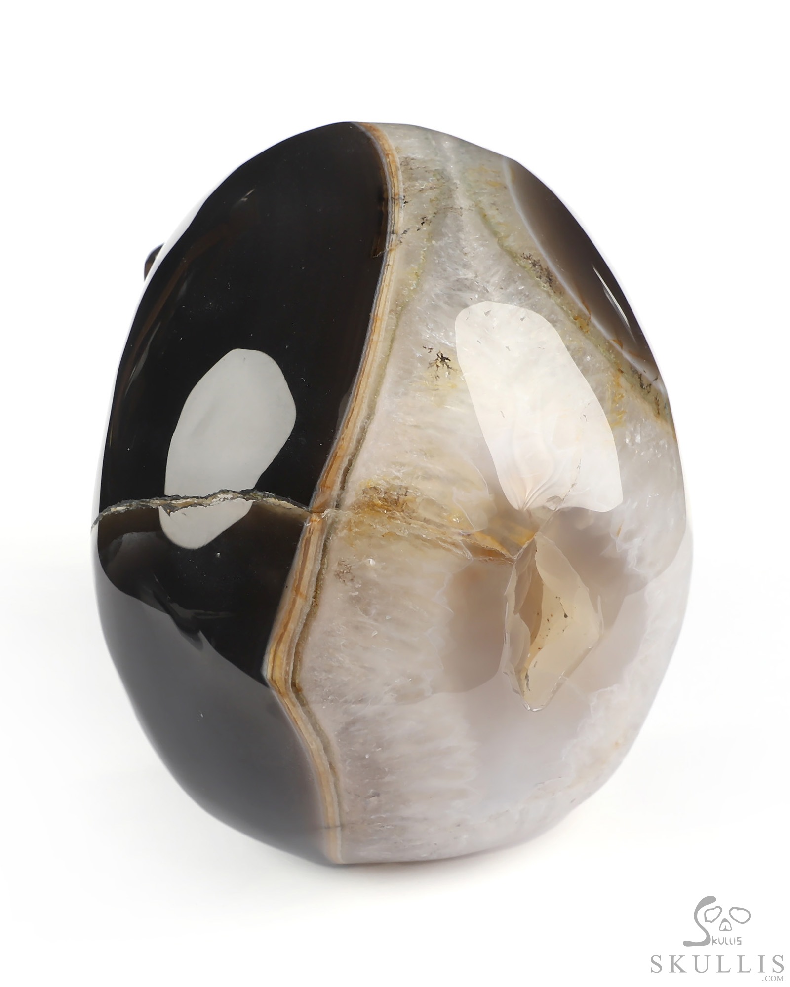 5.2" Agate Hand Carved Laughing Crystal Skull Sculpture, Crystal Healing 5.2" Agate Hand Carved Laughing Crystal Skull Sculpture, Crystal Healing