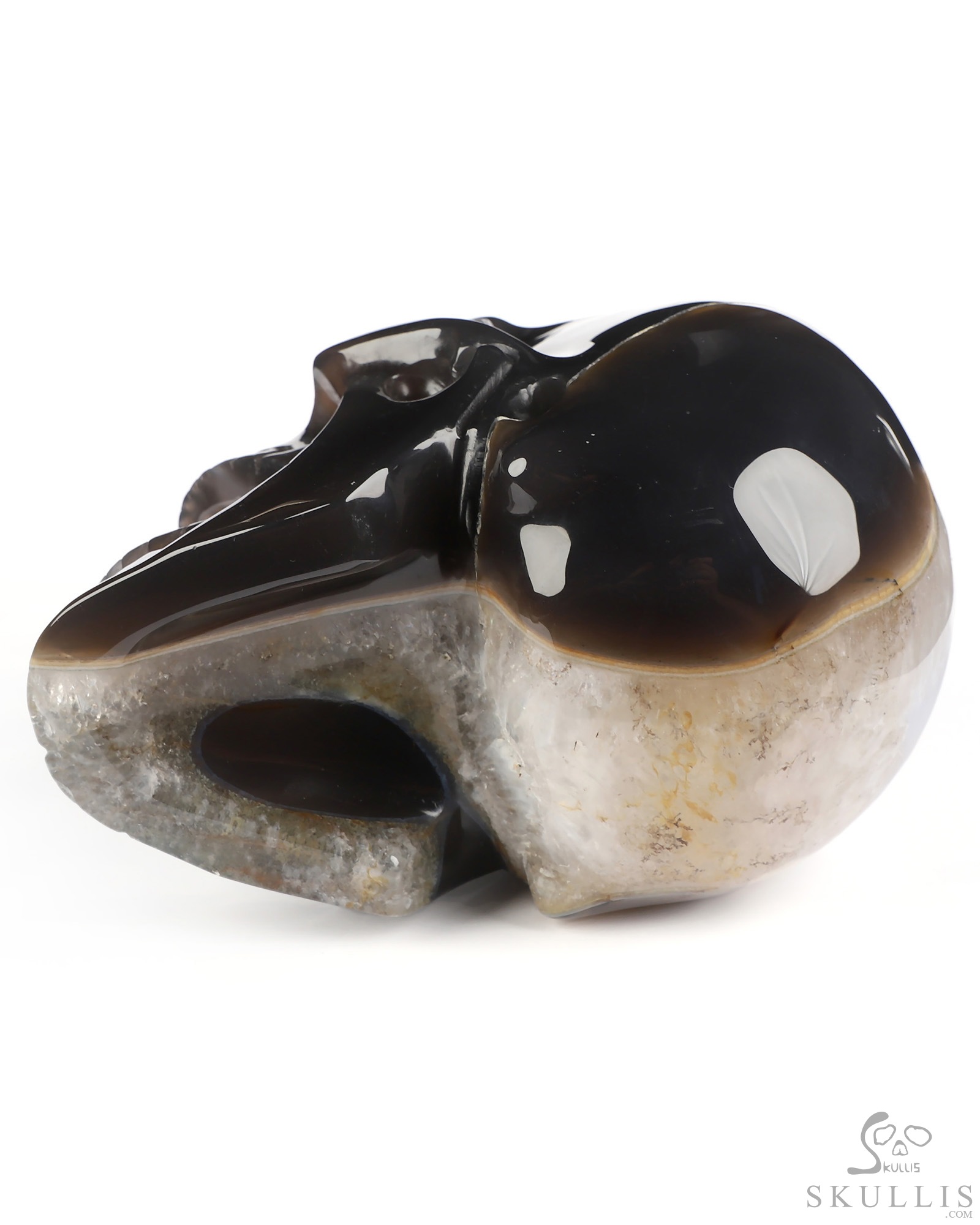 5.2" Agate Hand Carved Laughing Crystal Skull Sculpture, Crystal Healing 5.2" Agate Hand Carved Laughing Crystal Skull Sculpture, Crystal Healing