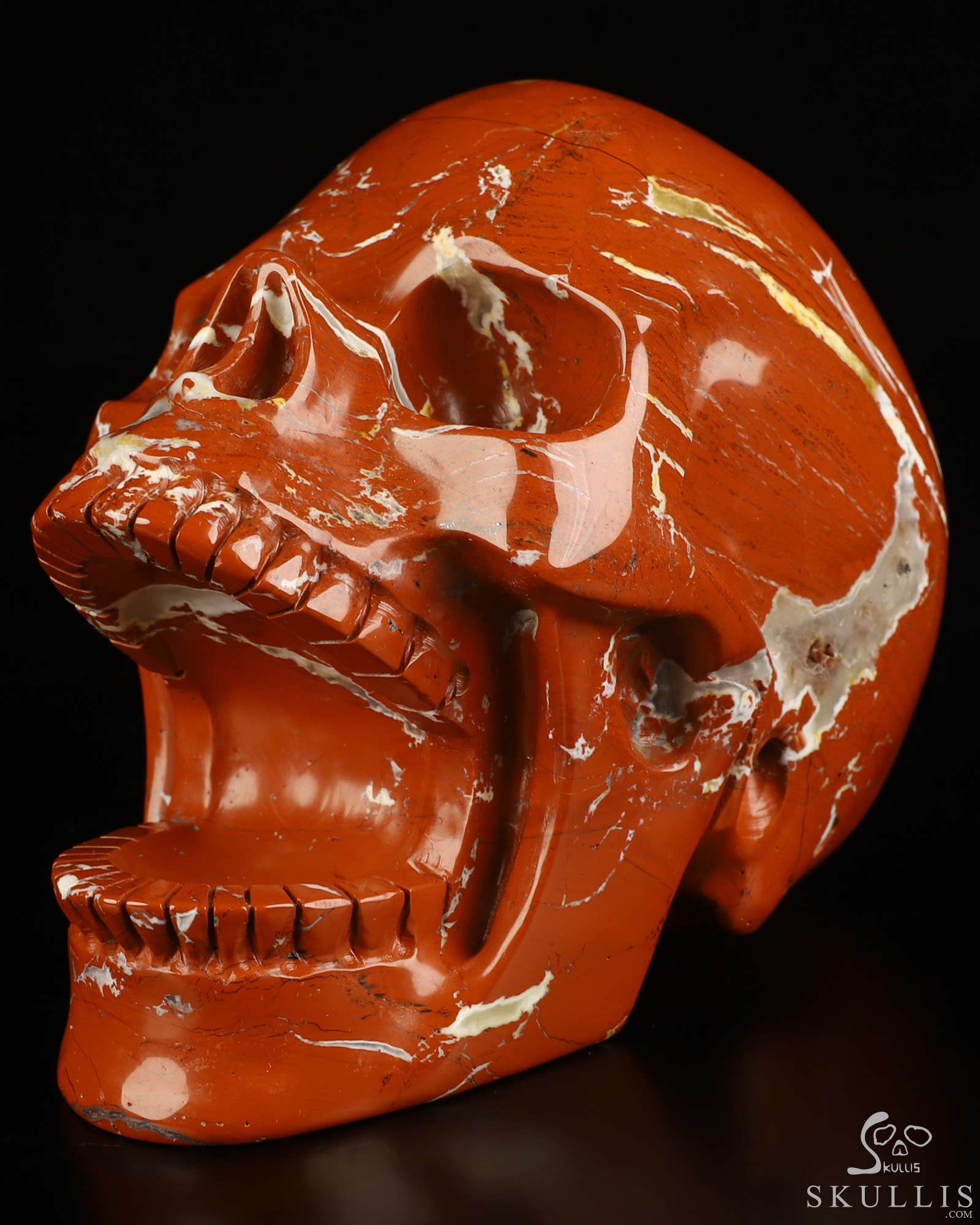 5.2" Red Jasper Hand Carved Laughing Crystal Skull Sculpture, Crystal Healing 5.2" Red Jasper Hand Carved Laughing Crystal Skull Sculpture, Crystal Healing