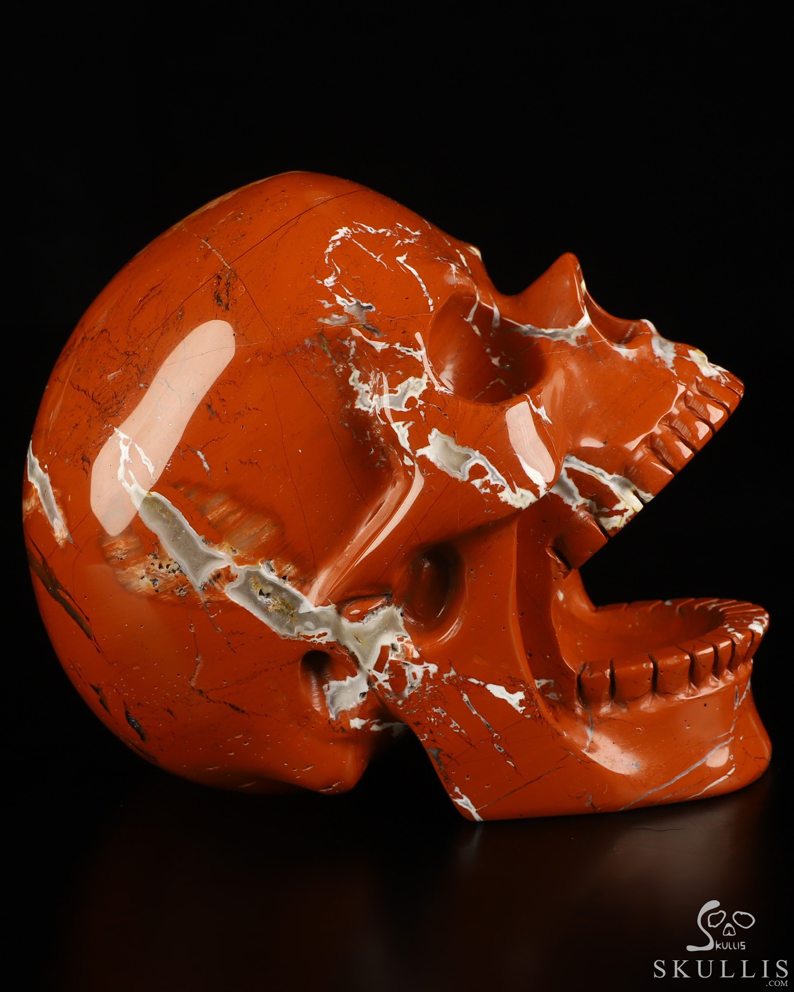 5.2" Red Jasper Hand Carved Laughing Crystal Skull Sculpture, Crystal Healing 5.2" Red Jasper Hand Carved Laughing Crystal Skull Sculpture, Crystal Healing