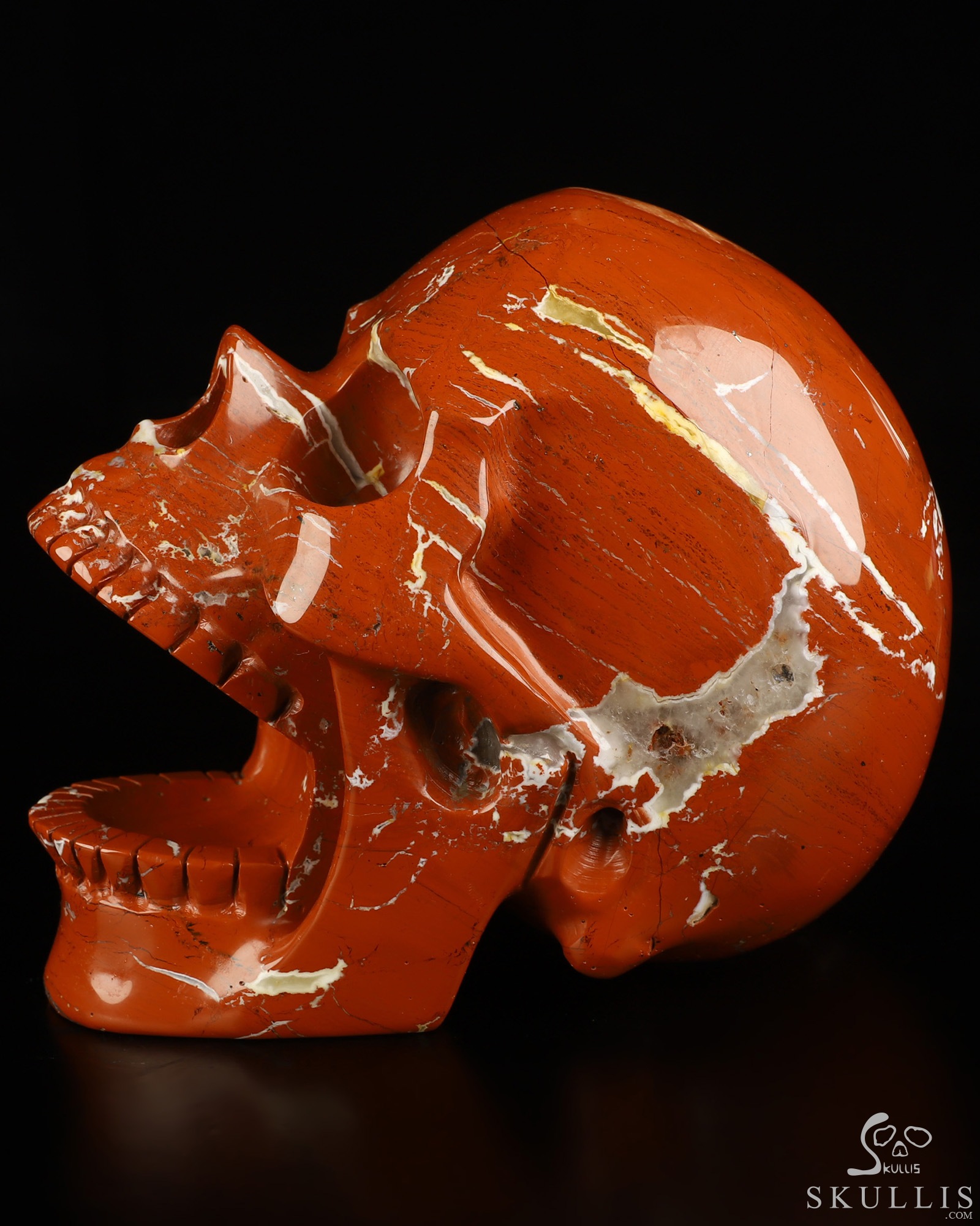5.2" Red Jasper Hand Carved Laughing Crystal Skull Sculpture, Crystal Healing 5.2" Red Jasper Hand Carved Laughing Crystal Skull Sculpture, Crystal Healing