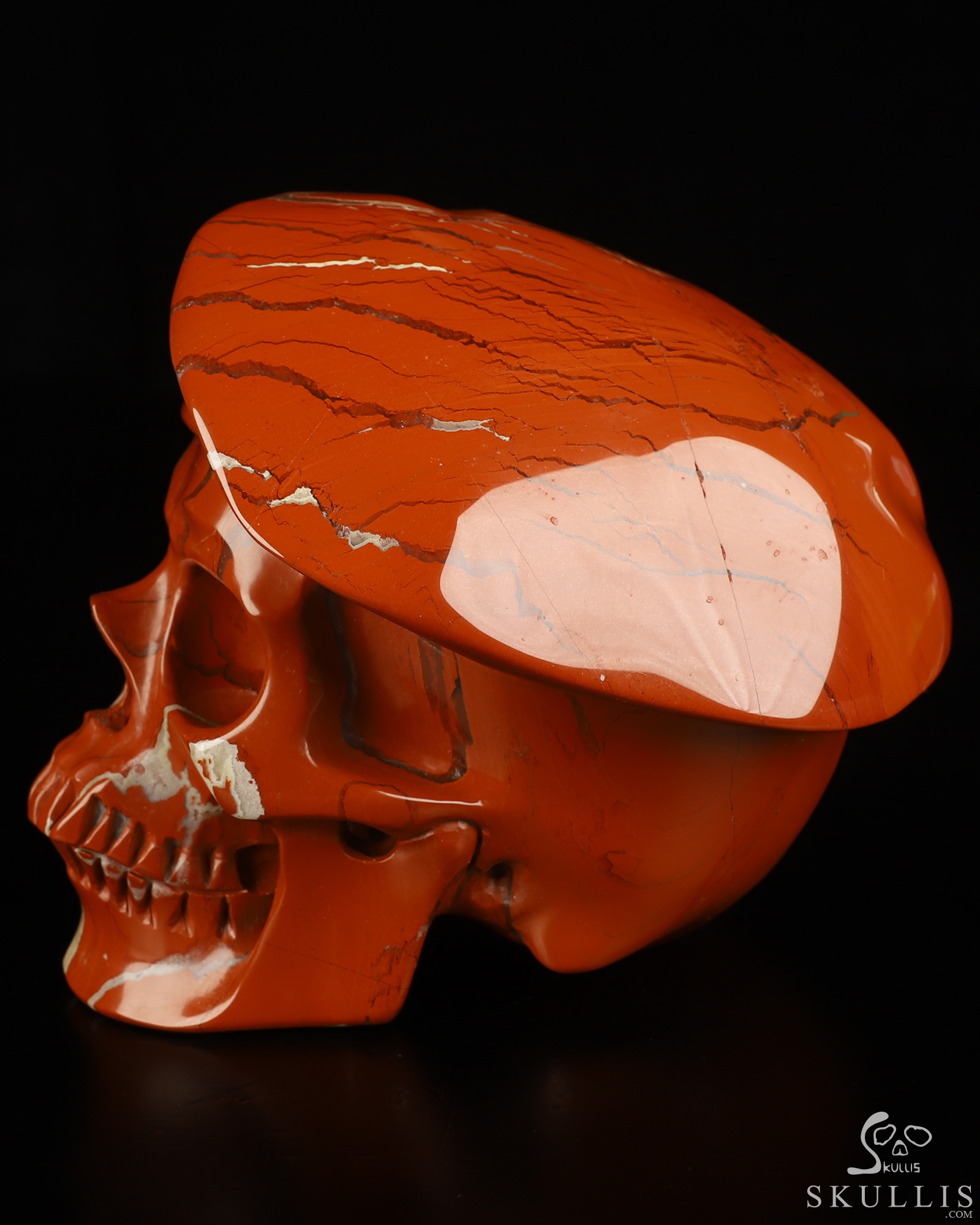 5.5" Red Jasper Hand Carved Beret Crystal Skull Sculpture, Crystal Healing 5.5" Red Jasper Hand Carved Beret Crystal Skull Sculpture, Crystal Healing