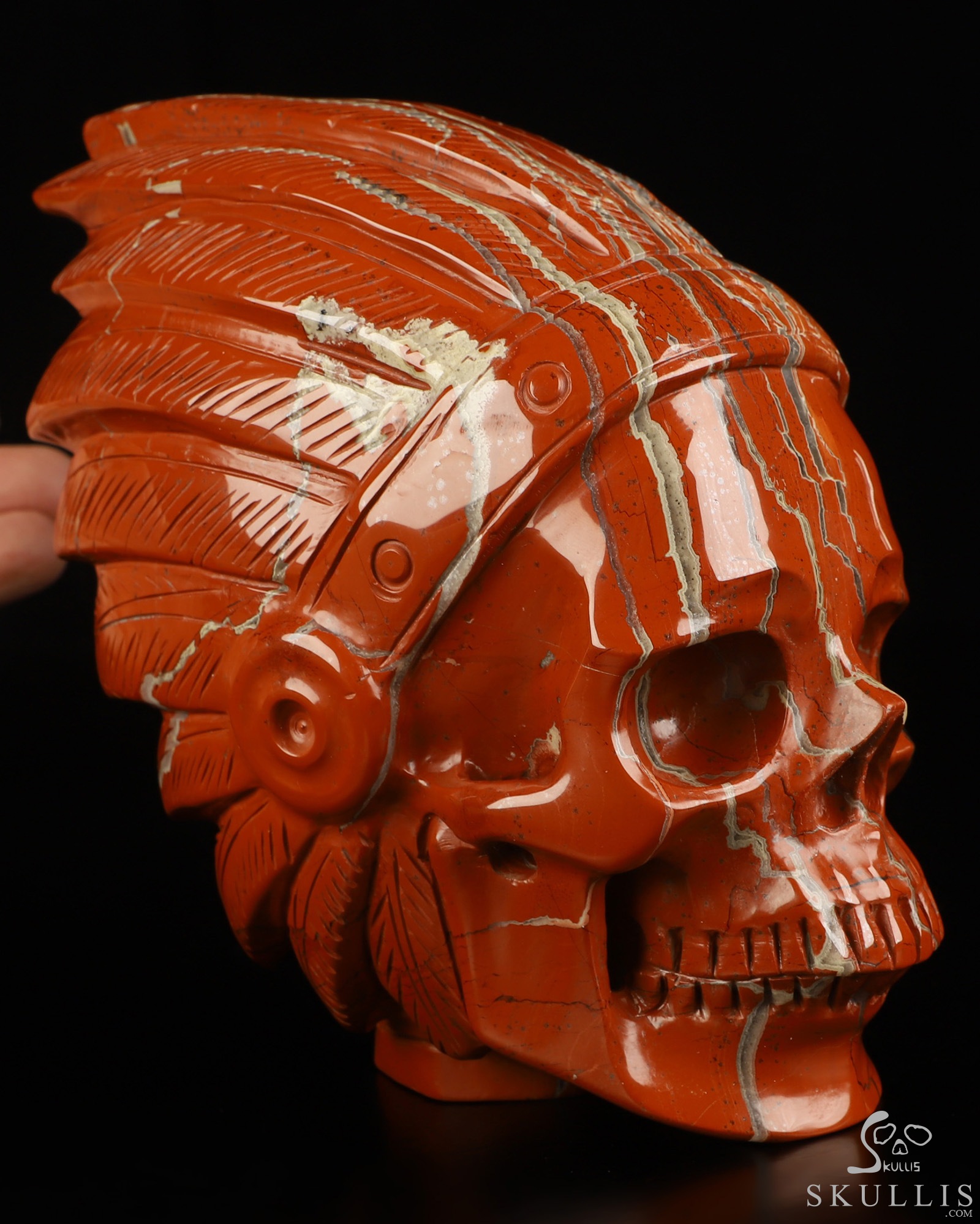 5.9" Red Jasper Hand Carved Indian Crystal Skull Sculpture, Crystal Healing 5.9" Red Jasper Hand Carved Indian Crystal Skull Sculpture, Crystal Healing