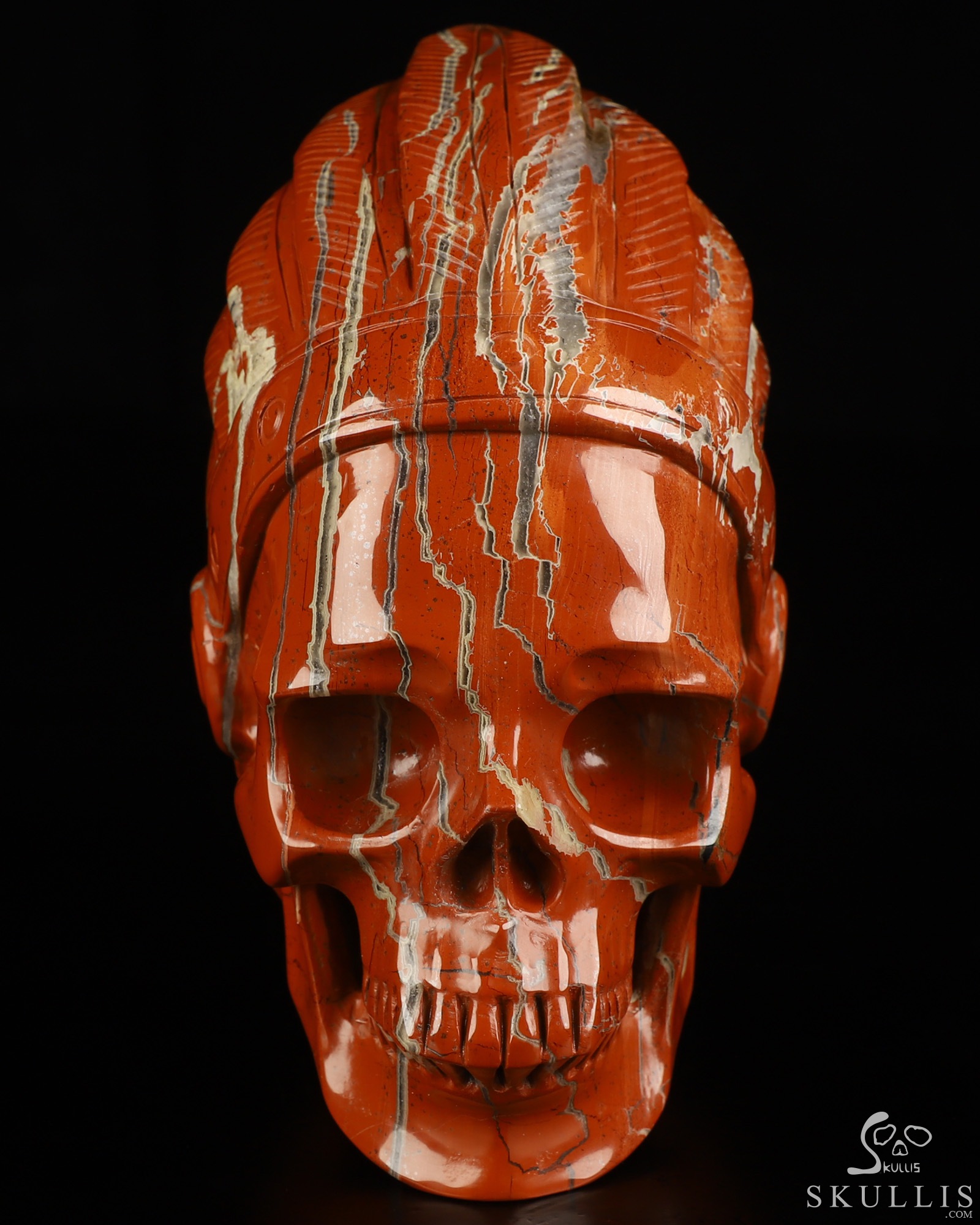 5.9" Red Jasper Hand Carved Indian Crystal Skull Sculpture, Crystal Healing 5.9" Red Jasper Hand Carved Indian Crystal Skull Sculpture, Crystal Healing