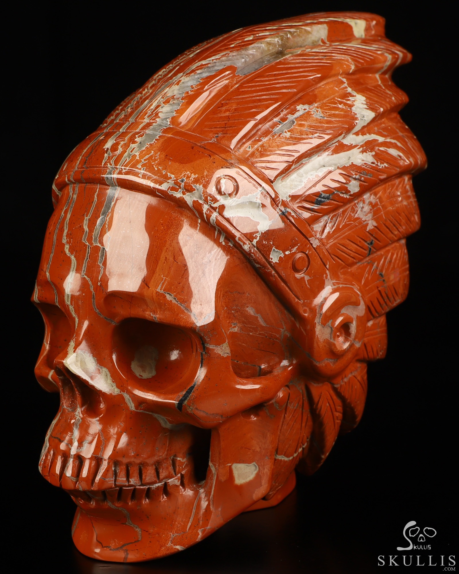 5.9" Red Jasper Hand Carved Indian Crystal Skull Sculpture, Crystal Healing 5.9" Red Jasper Hand Carved Indian Crystal Skull Sculpture, Crystal Healing
