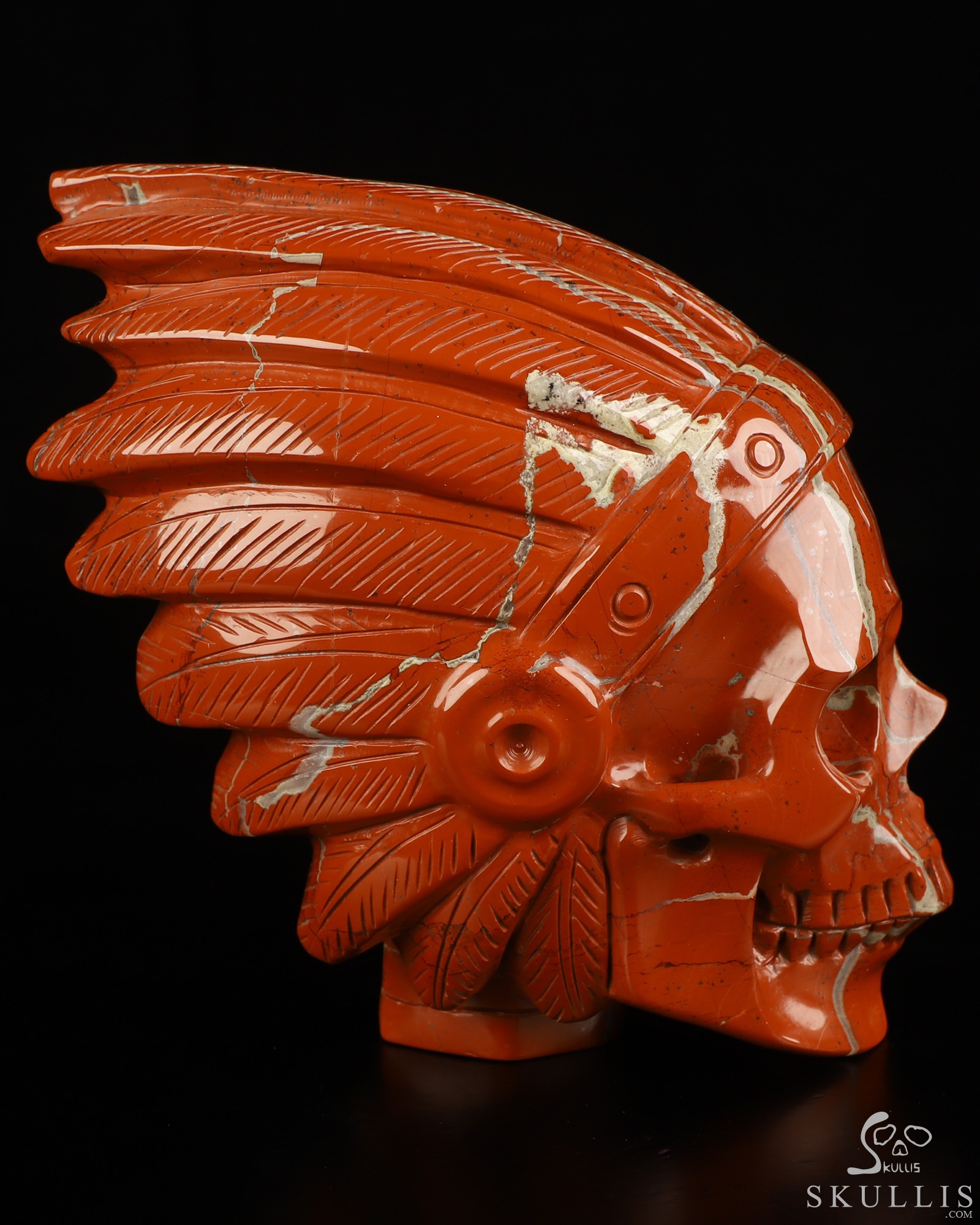 5.9" Red Jasper Hand Carved Indian Crystal Skull Sculpture, Crystal Healing 5.9" Red Jasper Hand Carved Indian Crystal Skull Sculpture, Crystal Healing