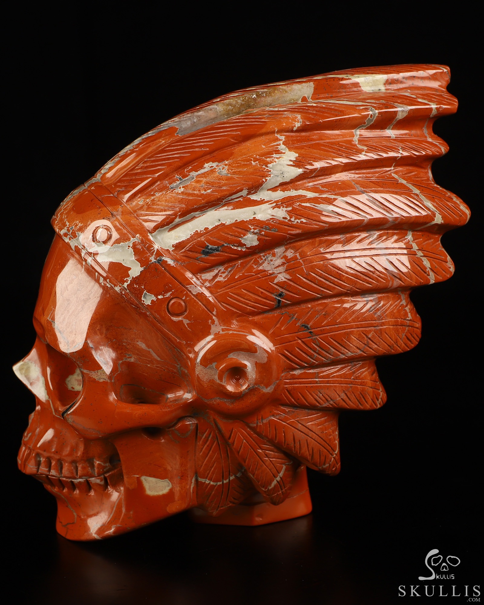 5.9" Red Jasper Hand Carved Indian Crystal Skull Sculpture, Crystal Healing 5.9" Red Jasper Hand Carved Indian Crystal Skull Sculpture, Crystal Healing