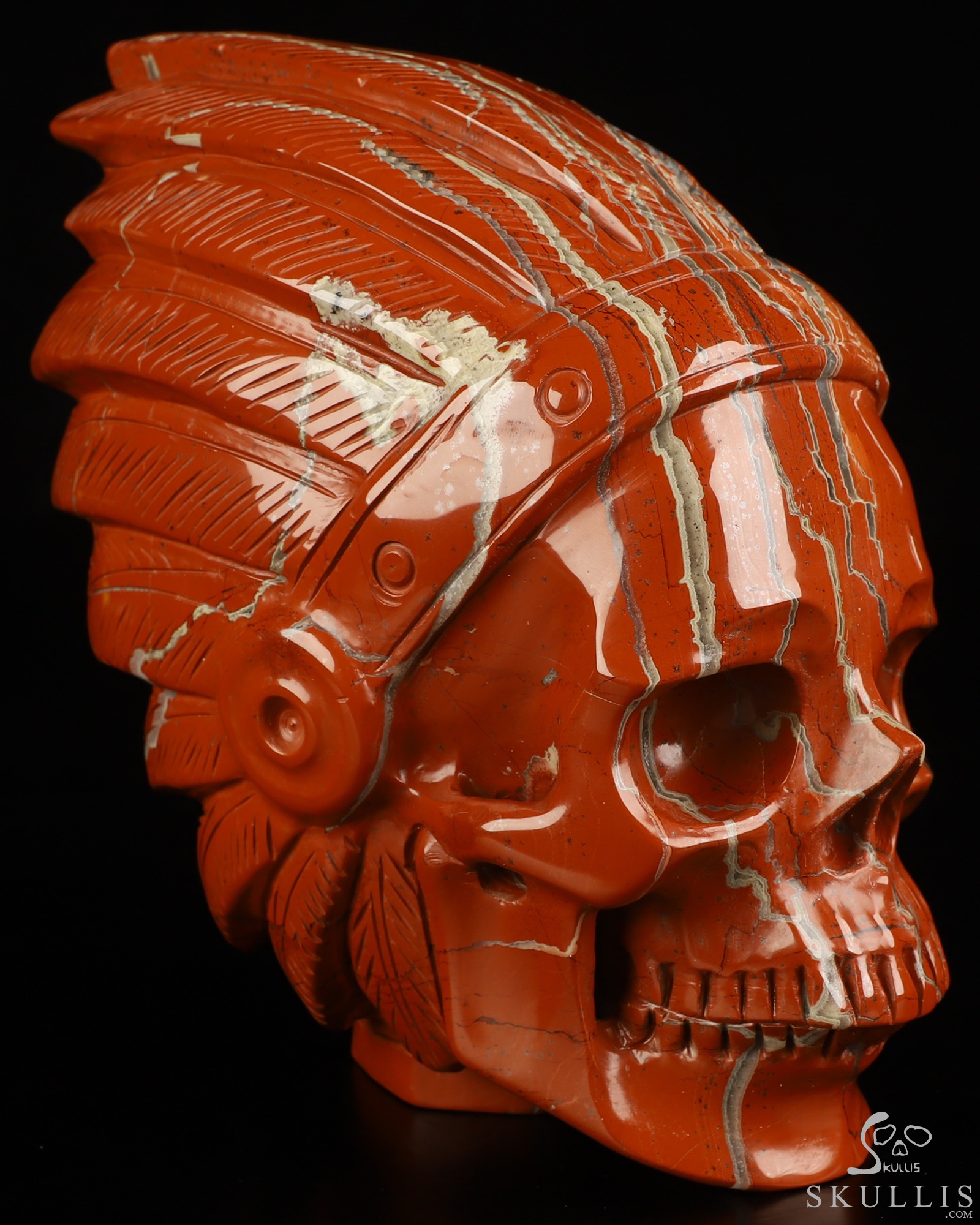 5.9" Red Jasper Hand Carved Indian Crystal Skull Sculpture, Crystal Healing 5.9" Red Jasper Hand Carved Indian Crystal Skull Sculpture, Crystal Healing