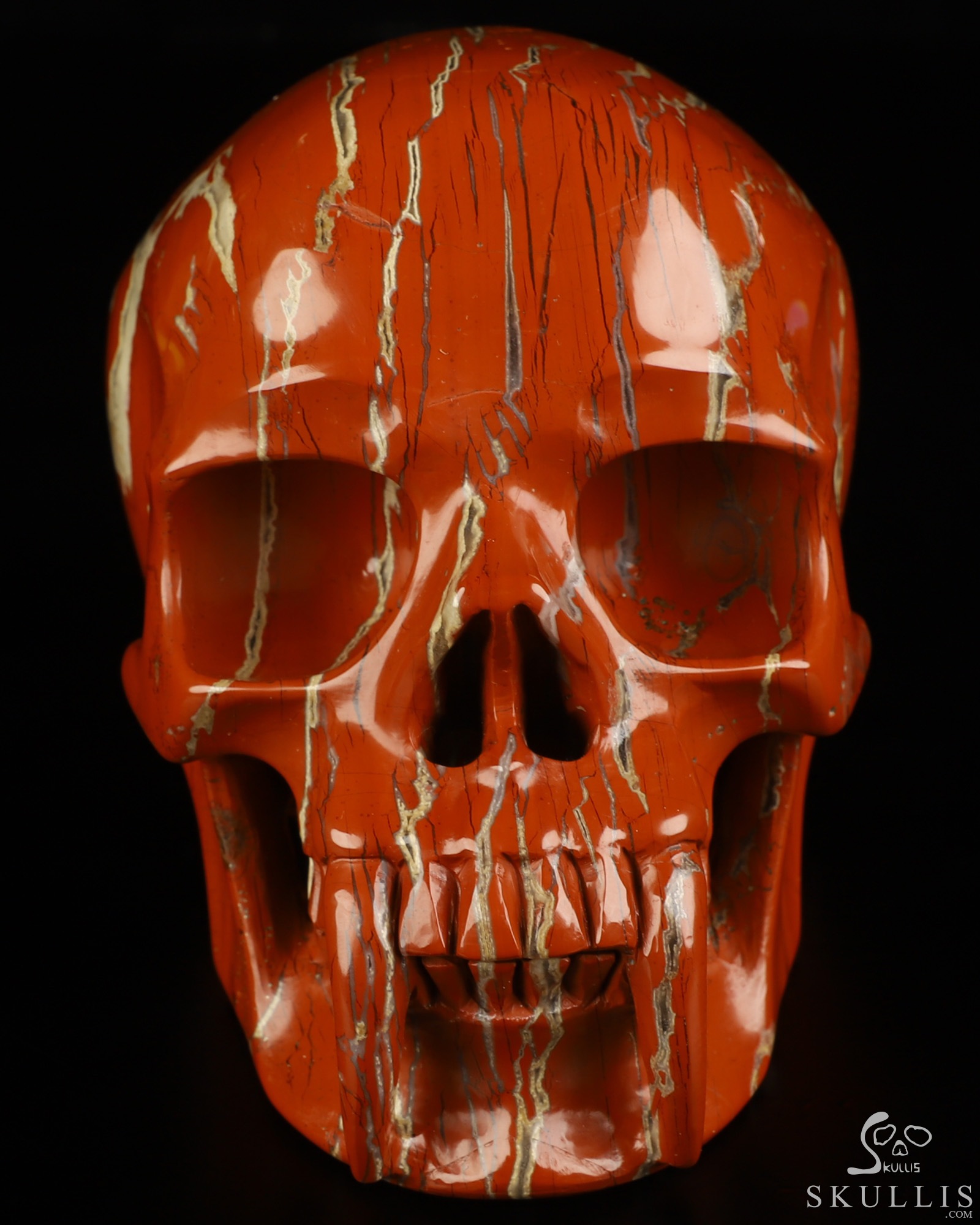 6.1" Red Jasper Hand Carved Vampire Crystal Skull Fine Art Sculpture, Crystal Healing 6.1" Red Jasper Hand Carved Vampire Crystal Skull Fine Art Sculpture, Crystal Healing