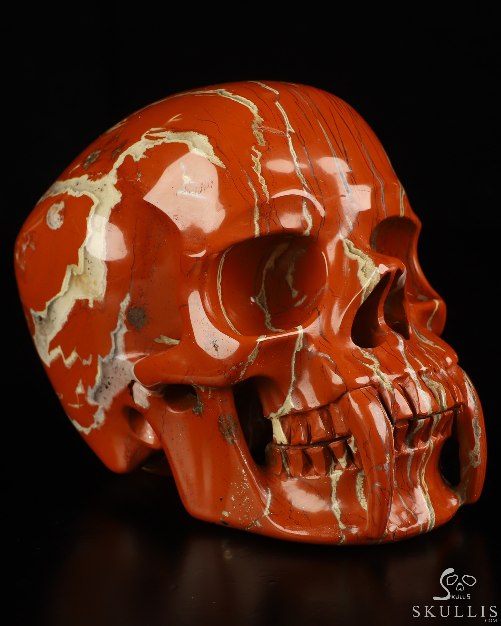 6.1" Red Jasper Hand Carved Vampire Crystal Skull Fine Art Sculpture, Crystal Healing 6.1" Red Jasper Hand Carved Vampire Crystal Skull Fine Art Sculpture, Crystal Healing