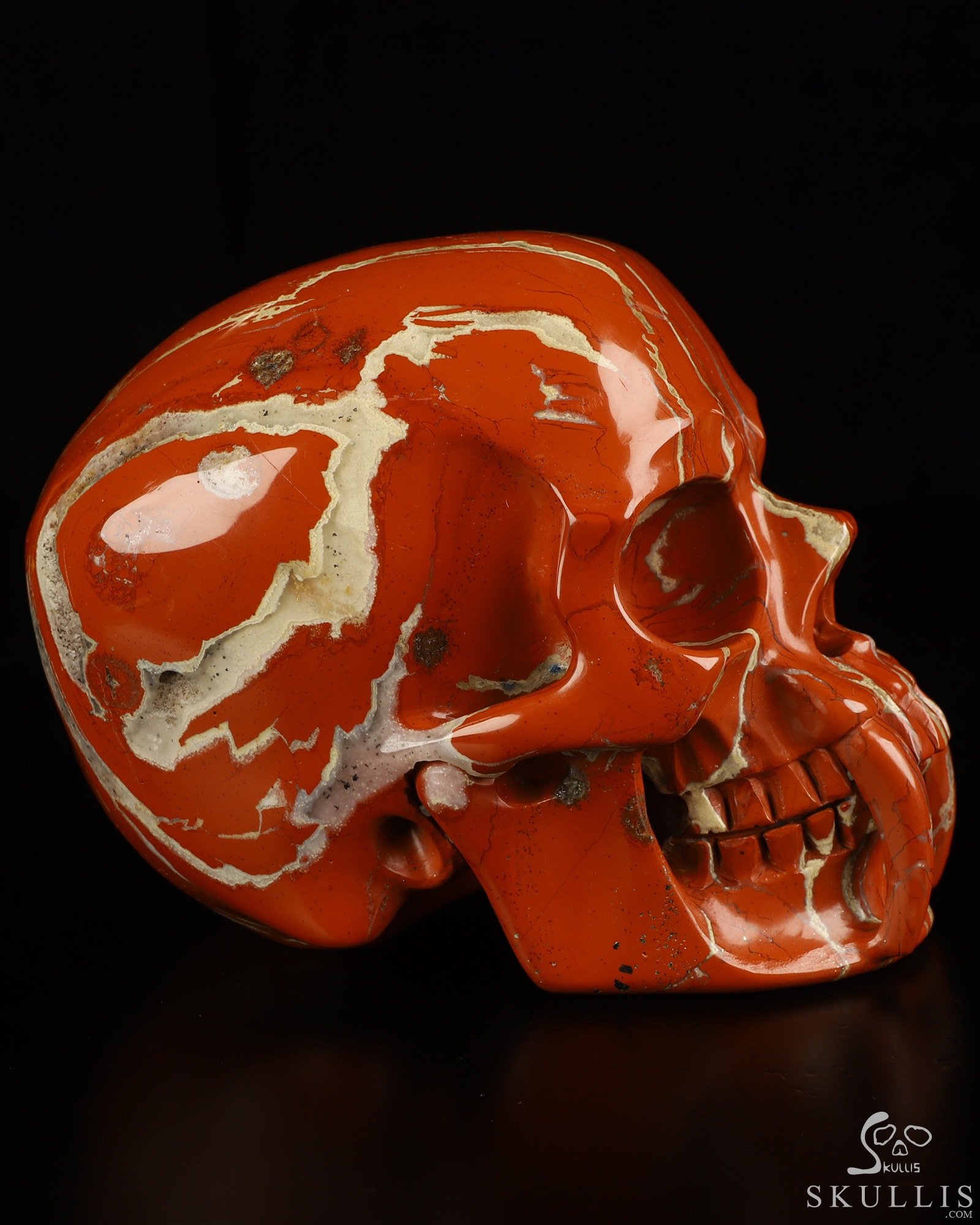 6.1" Red Jasper Hand Carved Vampire Crystal Skull Fine Art Sculpture, Crystal Healing 6.1" Red Jasper Hand Carved Vampire Crystal Skull Fine Art Sculpture, Crystal Healing