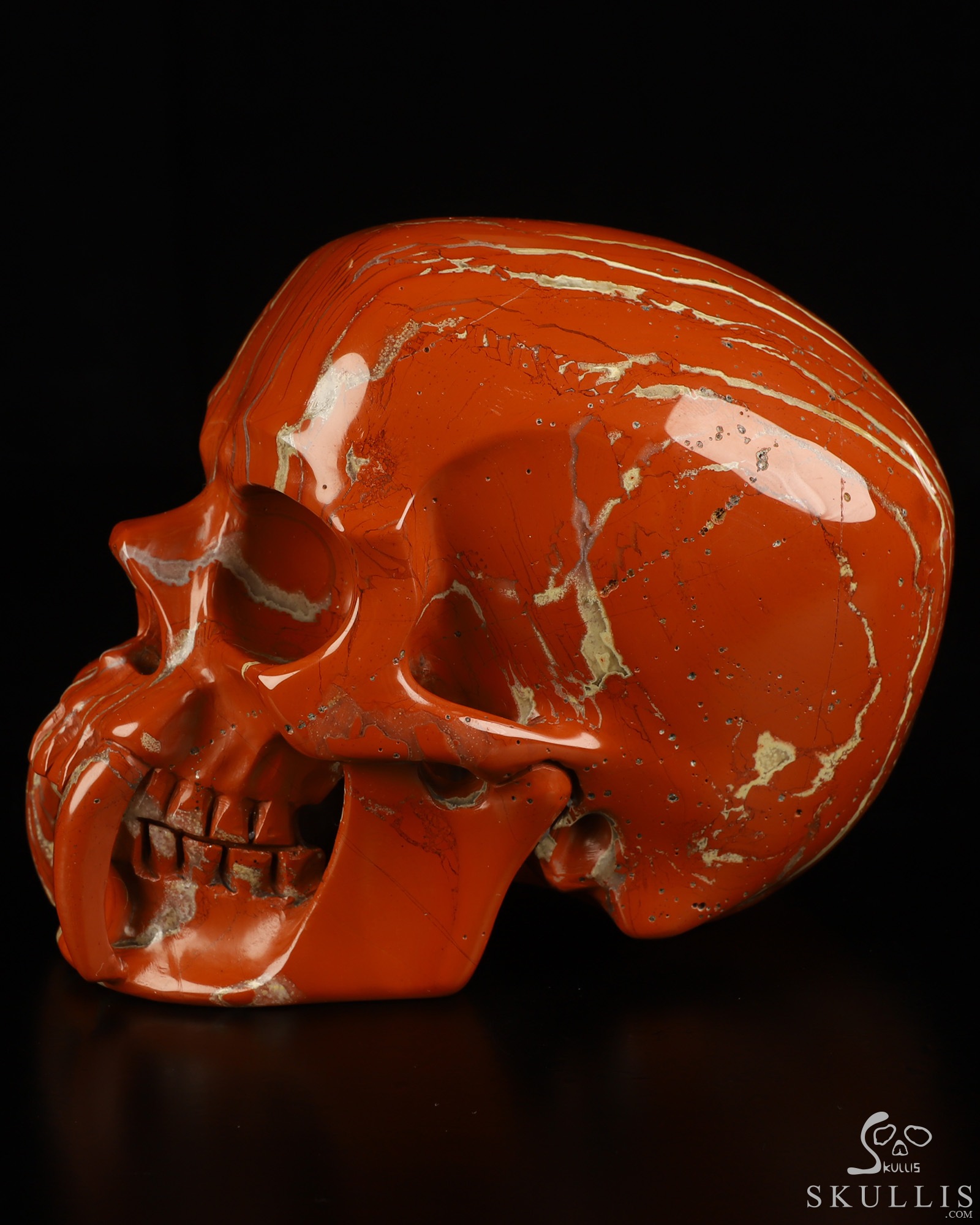 6.1" Red Jasper Hand Carved Vampire Crystal Skull Fine Art Sculpture, Crystal Healing 6.1" Red Jasper Hand Carved Vampire Crystal Skull Fine Art Sculpture, Crystal Healing