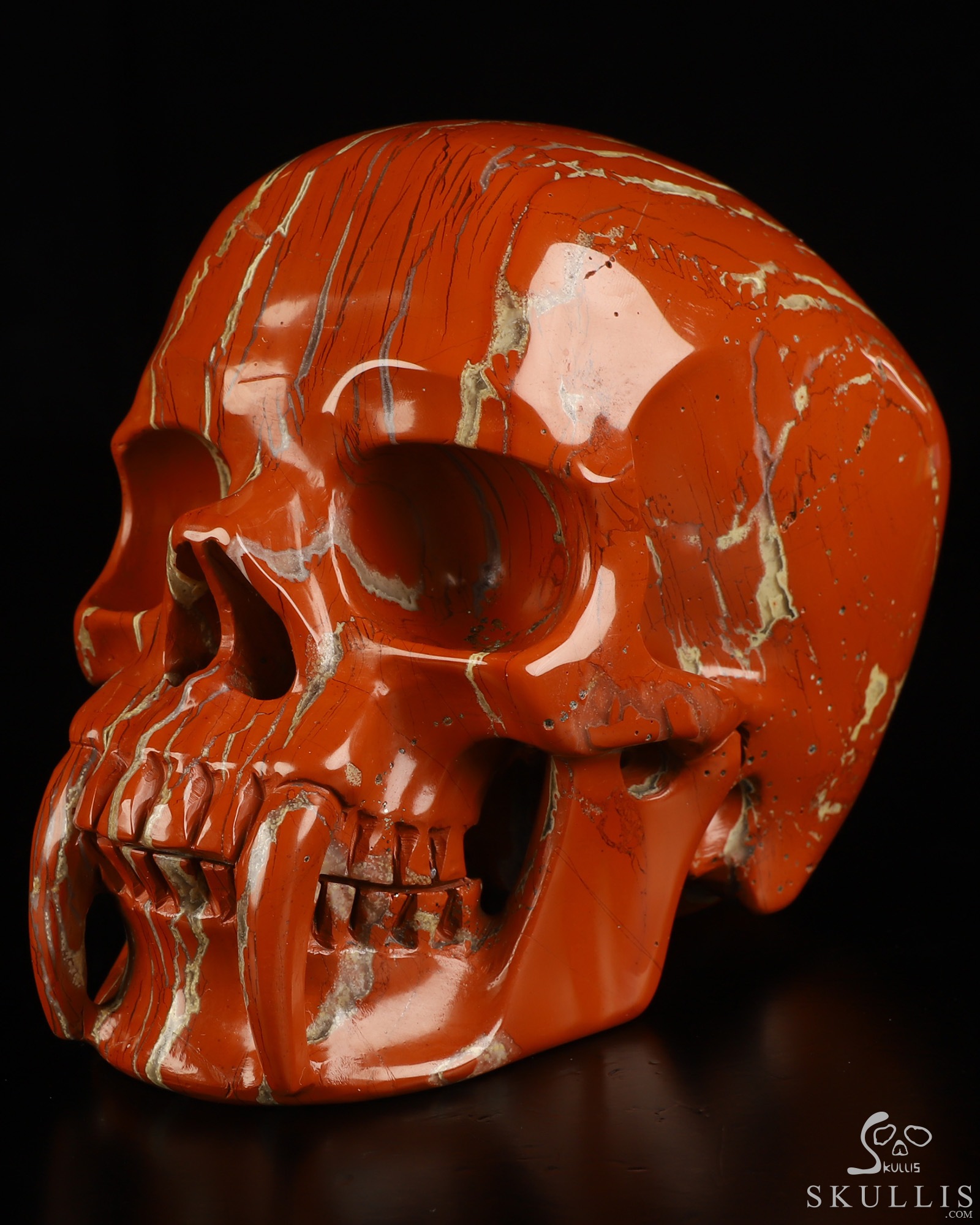 6.1" Red Jasper Hand Carved Vampire Crystal Skull Fine Art Sculpture, Crystal Healing 6.1" Red Jasper Hand Carved Vampire Crystal Skull Fine Art Sculpture, Crystal Healing