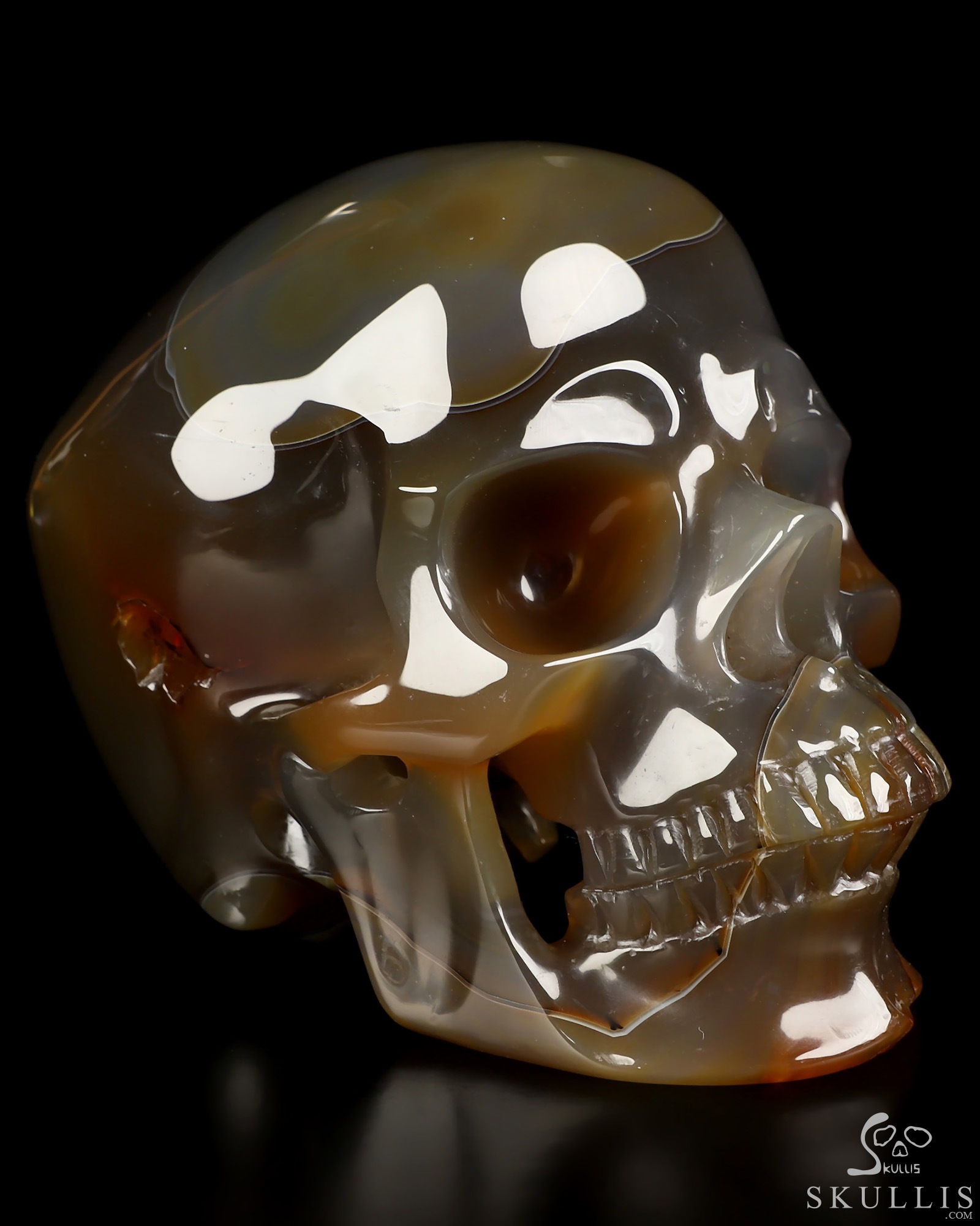 Lifesized 6.0" Premium Brazilian Agate Hand Carved Crystal Skull, Super Realistic, Crystal Healing Lifesized 6.0" Premium Brazilian Agate Hand Carved Crystal Skull, Super Realistic, Crystal Healing