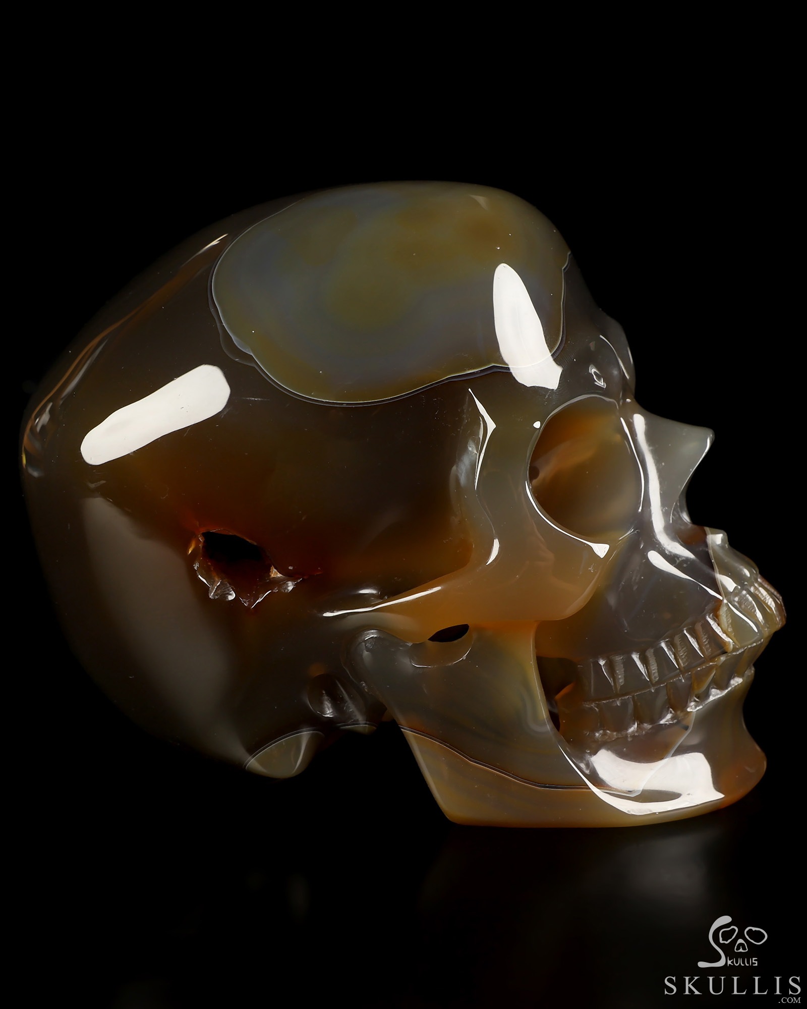 Lifesized 6.0" Premium Brazilian Agate Hand Carved Crystal Skull, Super Realistic, Crystal Healing Lifesized 6.0" Premium Brazilian Agate Hand Carved Crystal Skull, Super Realistic, Crystal Healing
