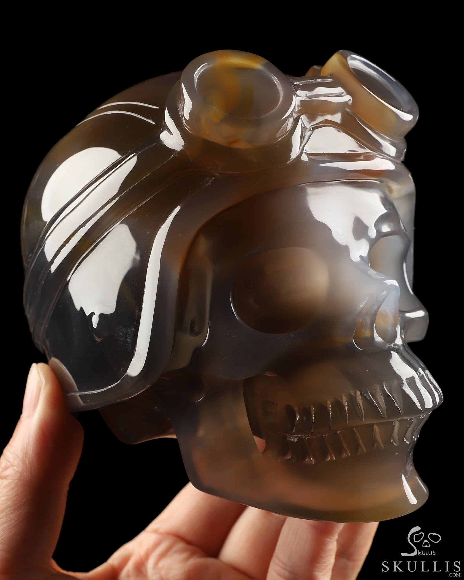 5.1" Premium Brazilian Agate Hand Carved Crystal Skull Fine Art Sculpture, Crystal Healing 5.1" Premium Brazilian Agate Hand Carved Crystal Skull Fine Art Sculpture, Crystal Healing