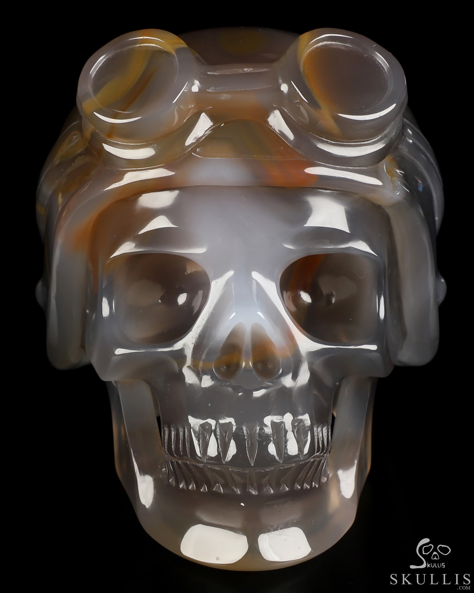 5.1" Premium Brazilian Agate Hand Carved Crystal Skull Fine Art Sculpture, Crystal Healing 5.1" Premium Brazilian Agate Hand Carved Crystal Skull Fine Art Sculpture, Crystal Healing