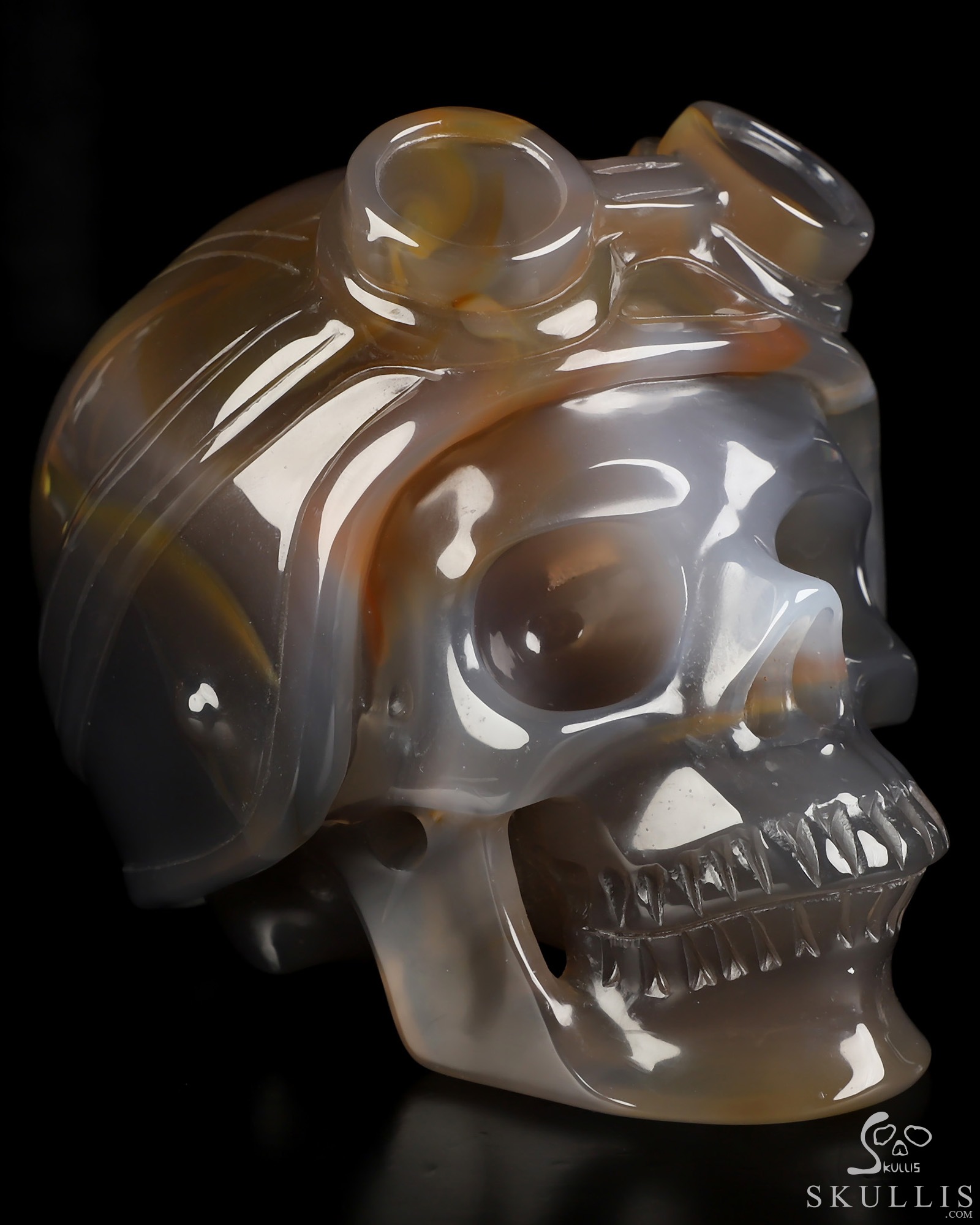 5.1" Premium Brazilian Agate Hand Carved Crystal Skull Fine Art Sculpture, Crystal Healing 5.1" Premium Brazilian Agate Hand Carved Crystal Skull Fine Art Sculpture, Crystal Healing