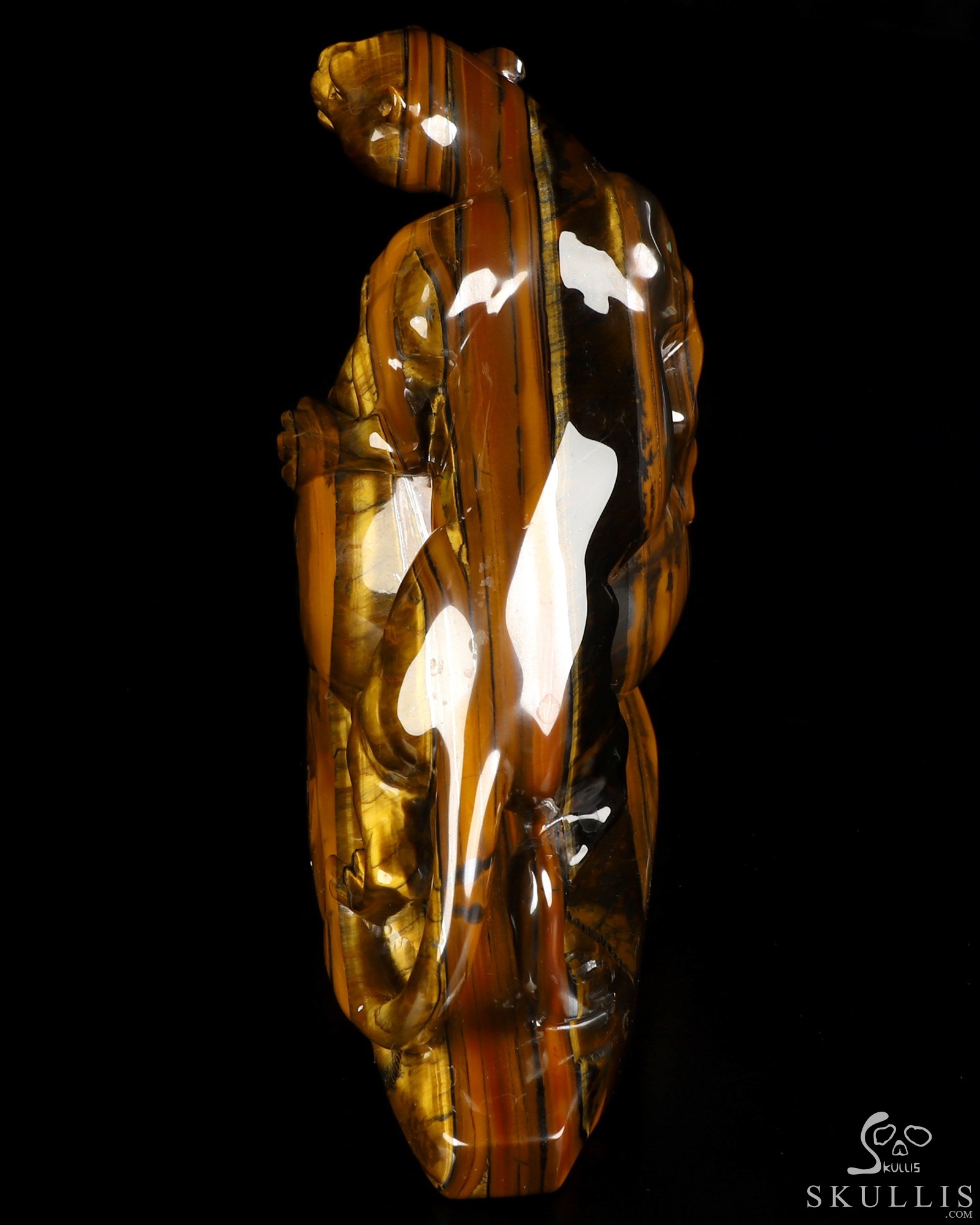 7.9" Tiger Iron Eye Hand Carved Crystal Skull and Leopard Fine Art Sculpture, Crystal Healing 7.9" Tiger Iron Eye Hand Carved Crystal Skull and Leopard Fine Art Sculpture, Crystal Healing