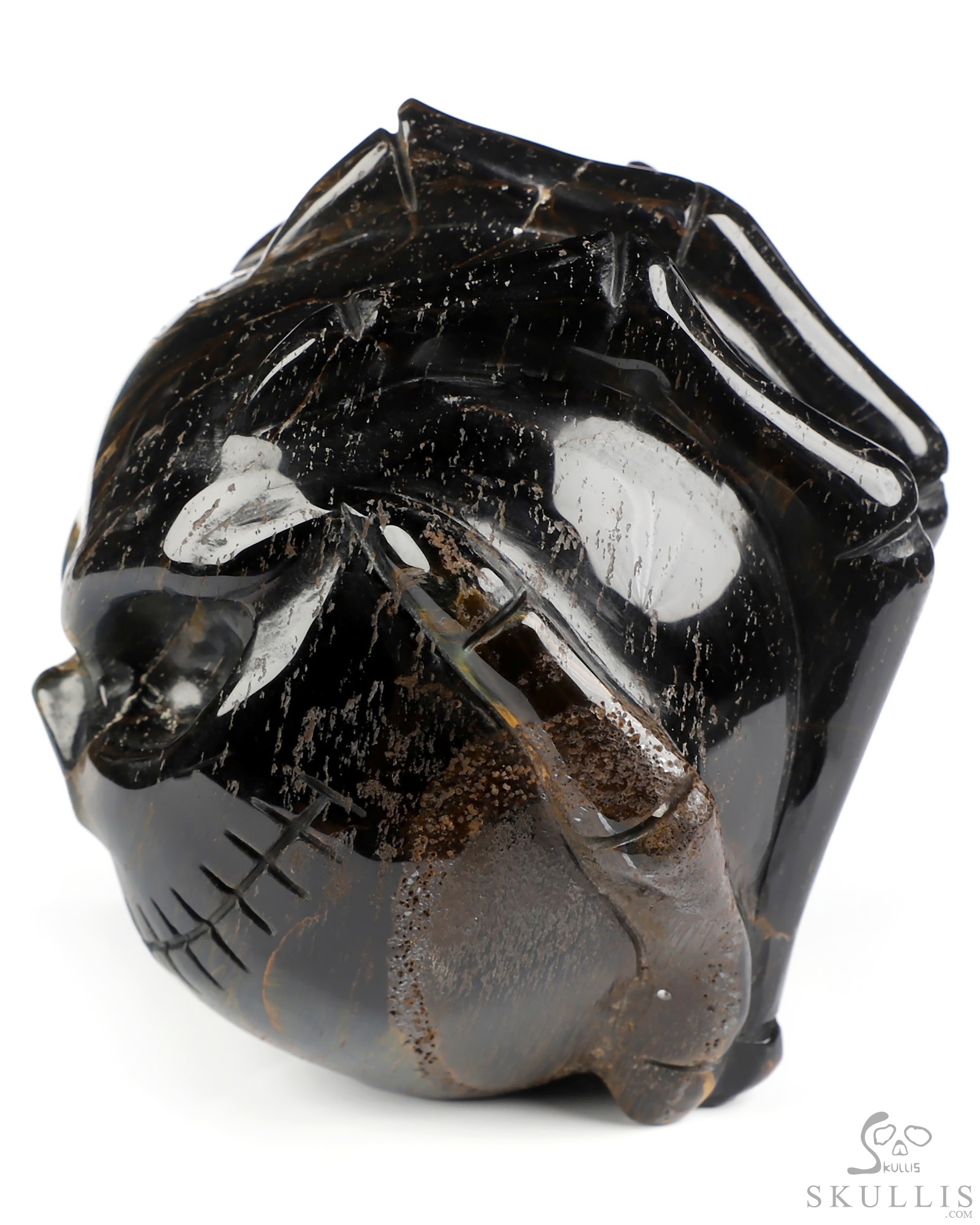 3.3" Blue & Gold Tiger's Eye Hand Carved Jack Crystal Skull Sculpture, Crystal Healing 3.3" Blue & Gold Tiger's Eye Hand Carved Jack Crystal Skull Sculpture, Crystal Healing