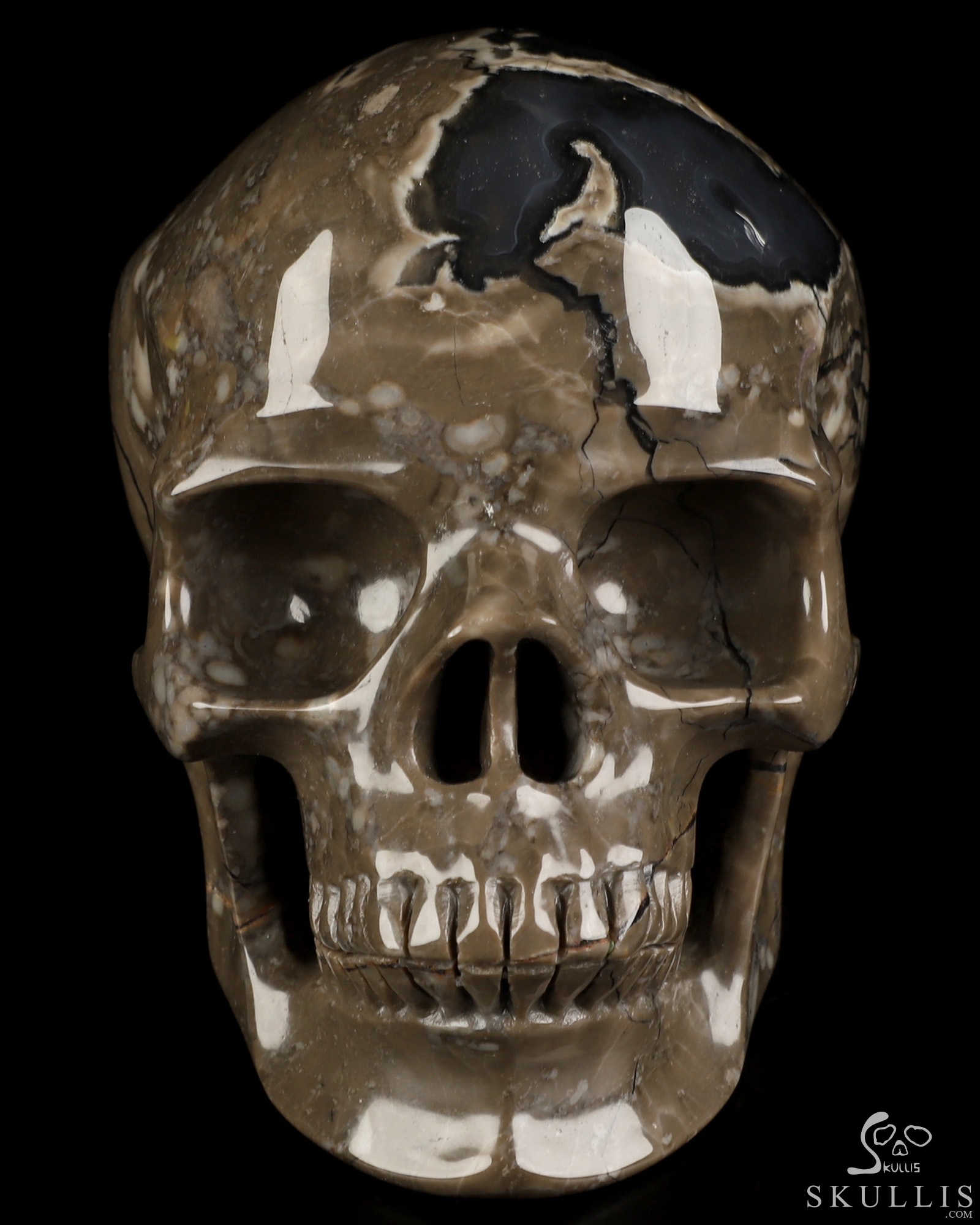 5.1" Volcano Agate Hand Carved Crystal Skull, Super Realistic, Crystal Healing 5.1" Volcano Agate Hand Carved Crystal Skull, Super Realistic, Crystal Healing