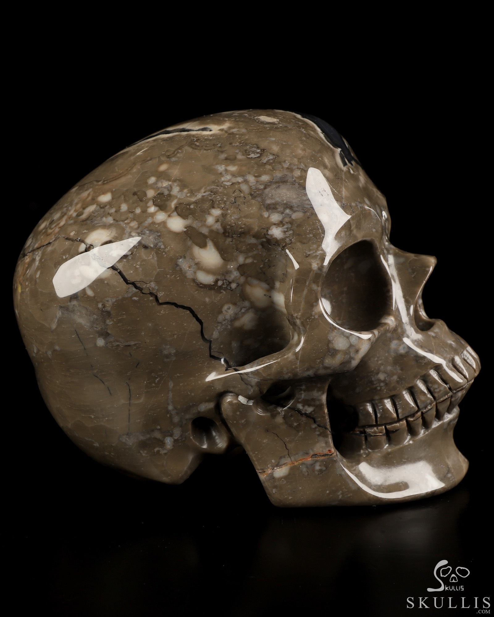 5.1" Volcano Agate Hand Carved Crystal Skull, Super Realistic, Crystal Healing 5.1" Volcano Agate Hand Carved Crystal Skull, Super Realistic, Crystal Healing