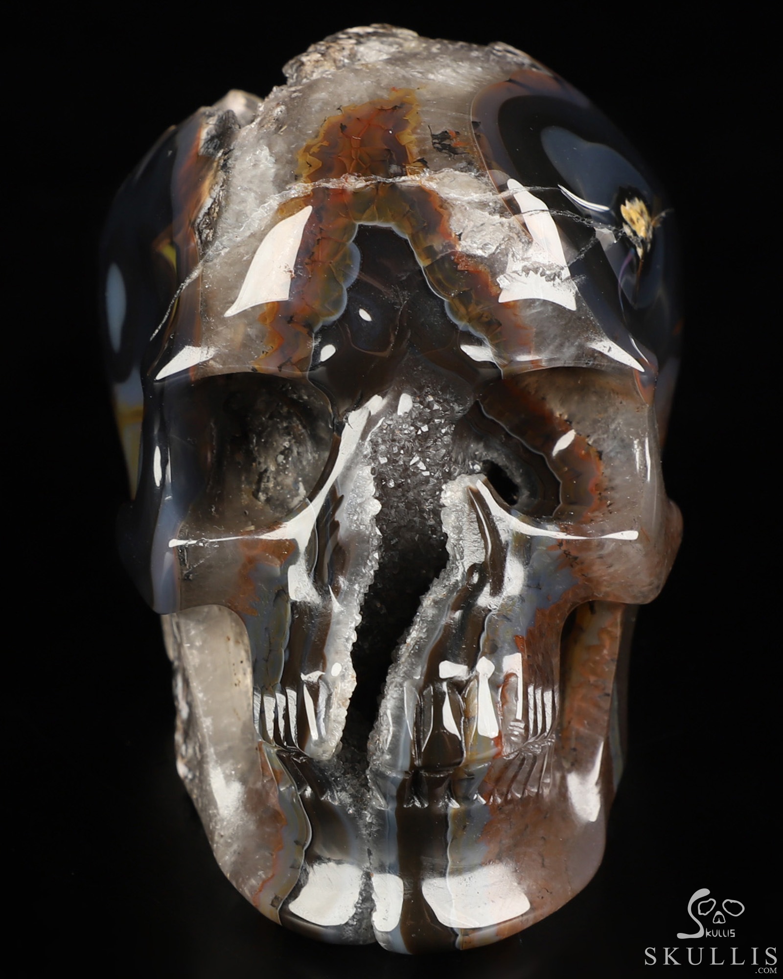 4.4" Premium Brazilian Agate Geode Hand Carved Crystal Skull, Super Realistic, Crystal Healing 4.4" Premium Brazilian Agate Geode Hand Carved Crystal Skull, Super Realistic, Crystal Healing