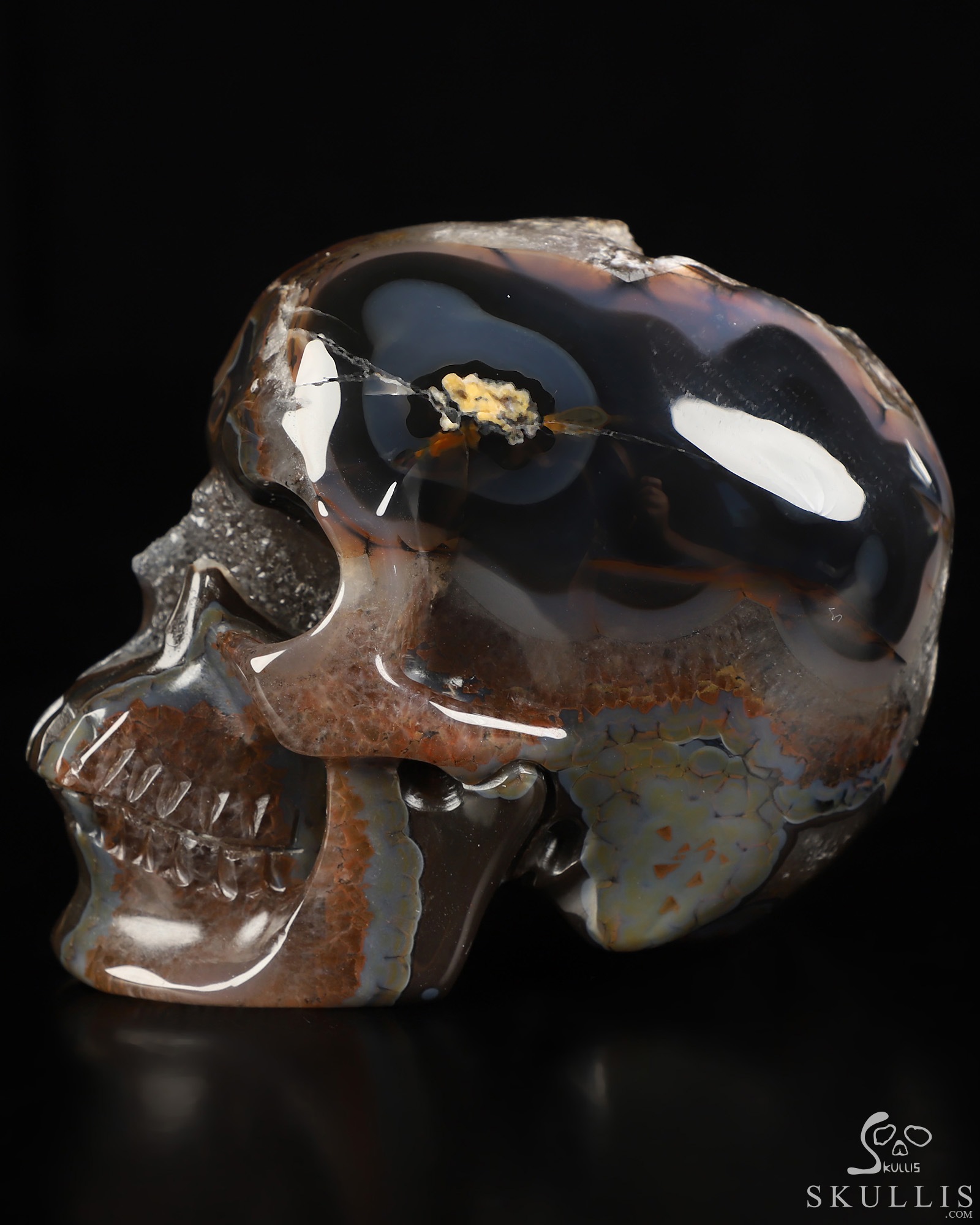 4.4" Premium Brazilian Agate Geode Hand Carved Crystal Skull, Super Realistic, Crystal Healing 4.4" Premium Brazilian Agate Geode Hand Carved Crystal Skull, Super Realistic, Crystal Healing