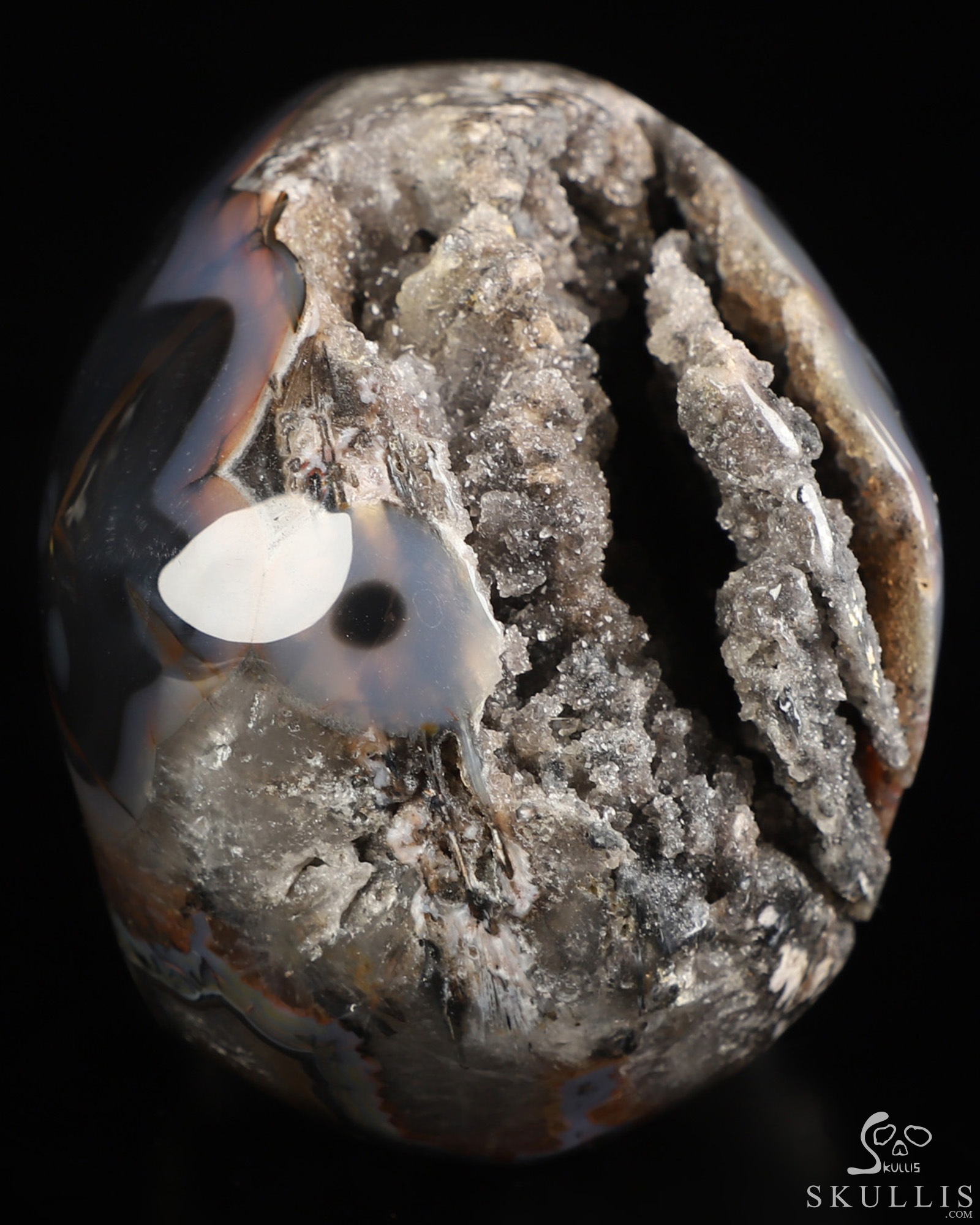4.4" Premium Brazilian Agate Geode Hand Carved Crystal Skull, Super Realistic, Crystal Healing 4.4" Premium Brazilian Agate Geode Hand Carved Crystal Skull, Super Realistic, Crystal Healing