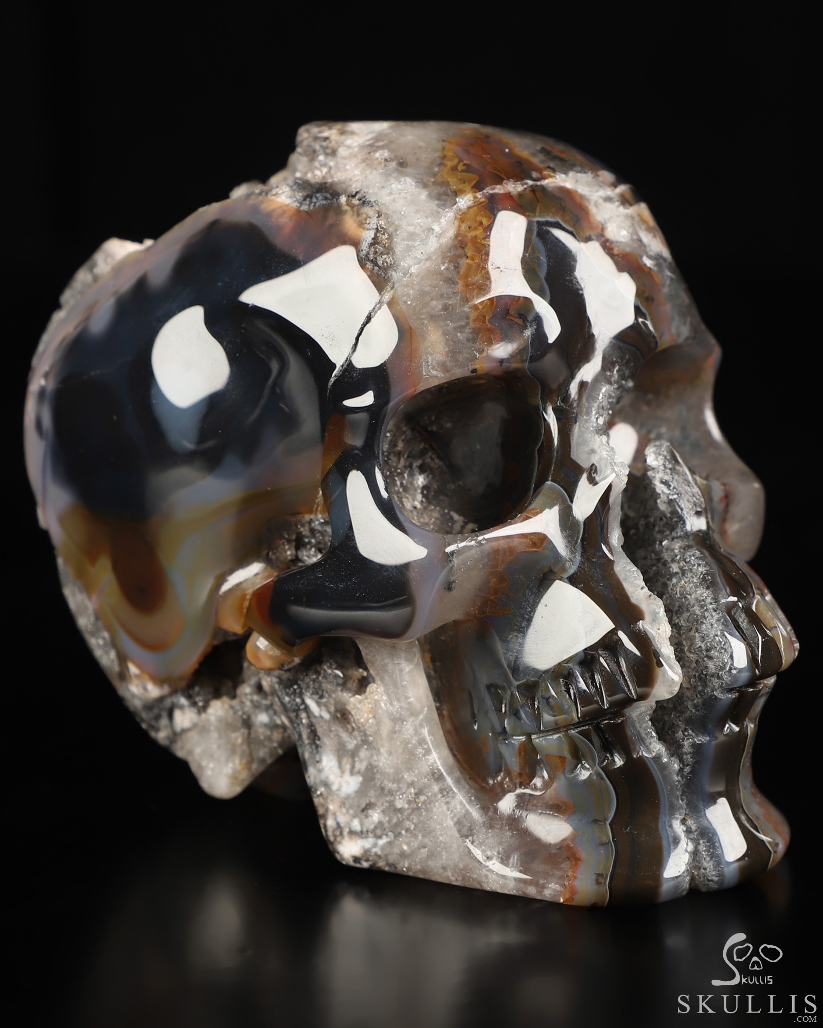 4.4" Premium Brazilian Agate Geode Hand Carved Crystal Skull, Super Realistic, Crystal Healing 4.4" Premium Brazilian Agate Geode Hand Carved Crystal Skull, Super Realistic, Crystal Healing