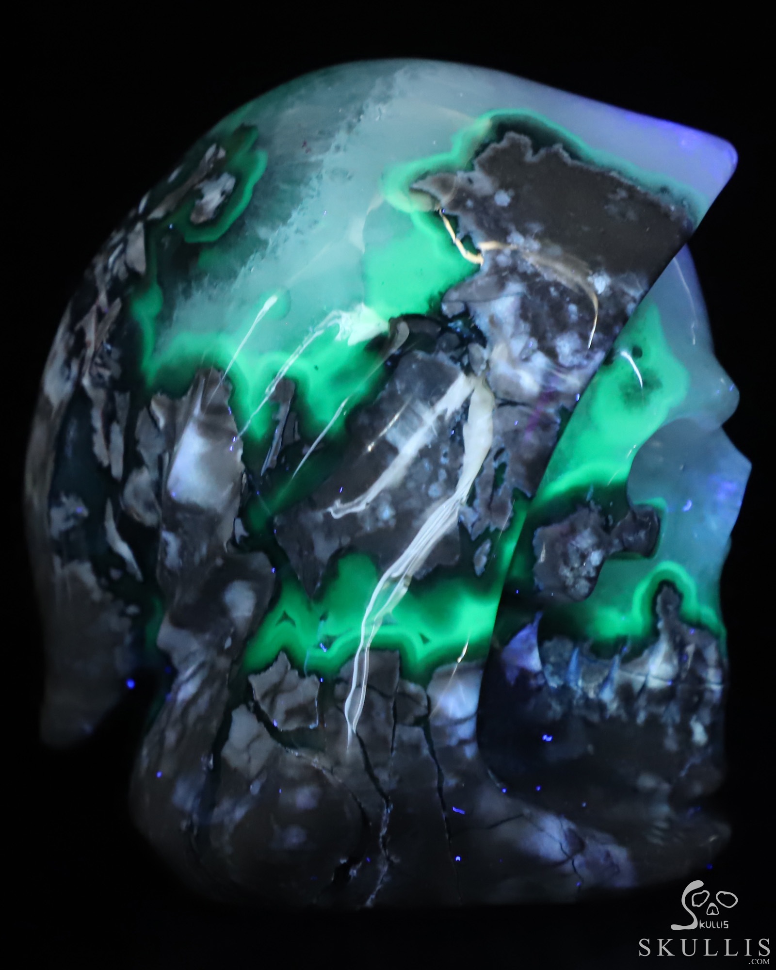5.6" Volcano Agate Hand Carved Death Crystal Skull Sculpture, Crystal Healing 5.6" Volcano Agate Hand Carved Death Crystal Skull Sculpture, Crystal Healing