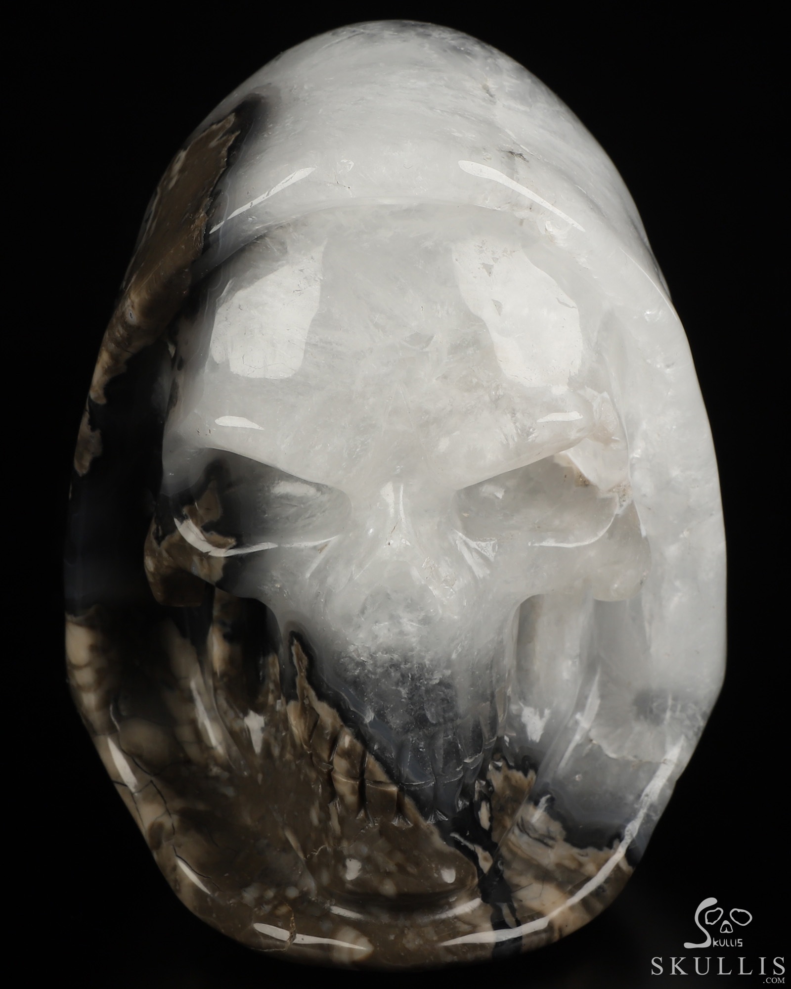 5.6" Volcano Agate Hand Carved Death Crystal Skull Sculpture, Crystal Healing 5.6" Volcano Agate Hand Carved Death Crystal Skull Sculpture, Crystal Healing
