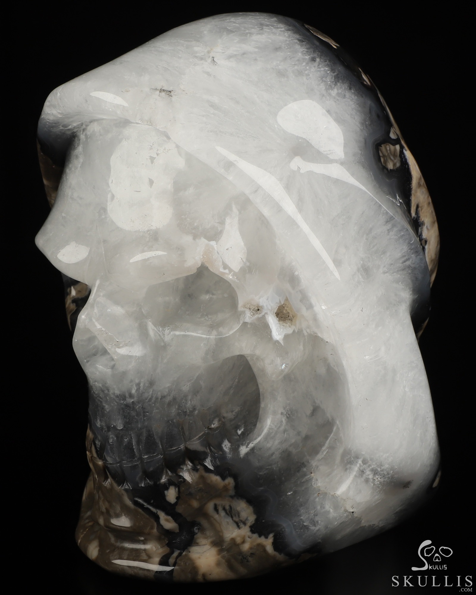 5.6" Volcano Agate Hand Carved Death Crystal Skull Sculpture, Crystal Healing 5.6" Volcano Agate Hand Carved Death Crystal Skull Sculpture, Crystal Healing