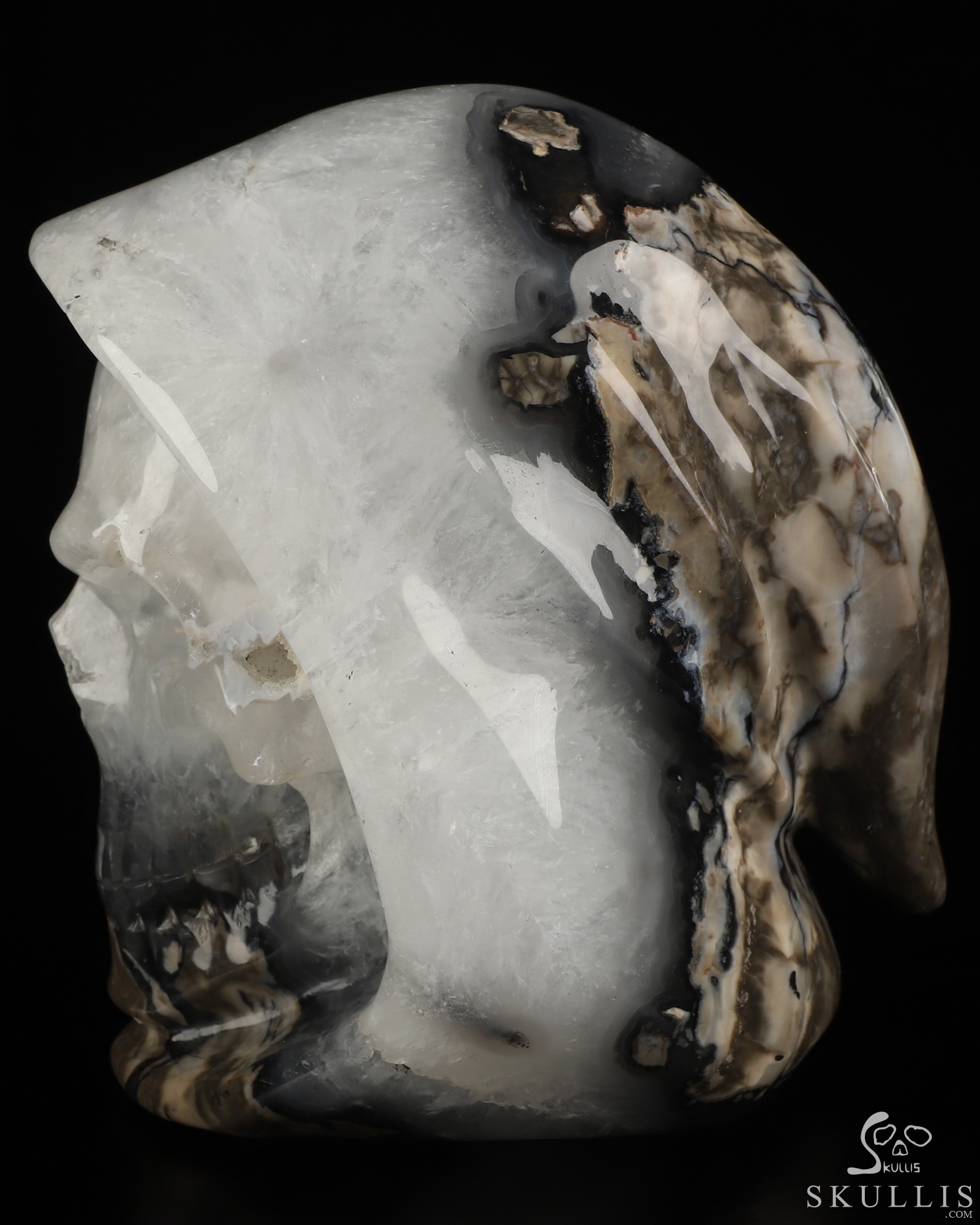 5.6" Volcano Agate Hand Carved Death Crystal Skull Sculpture, Crystal Healing 5.6" Volcano Agate Hand Carved Death Crystal Skull Sculpture, Crystal Healing