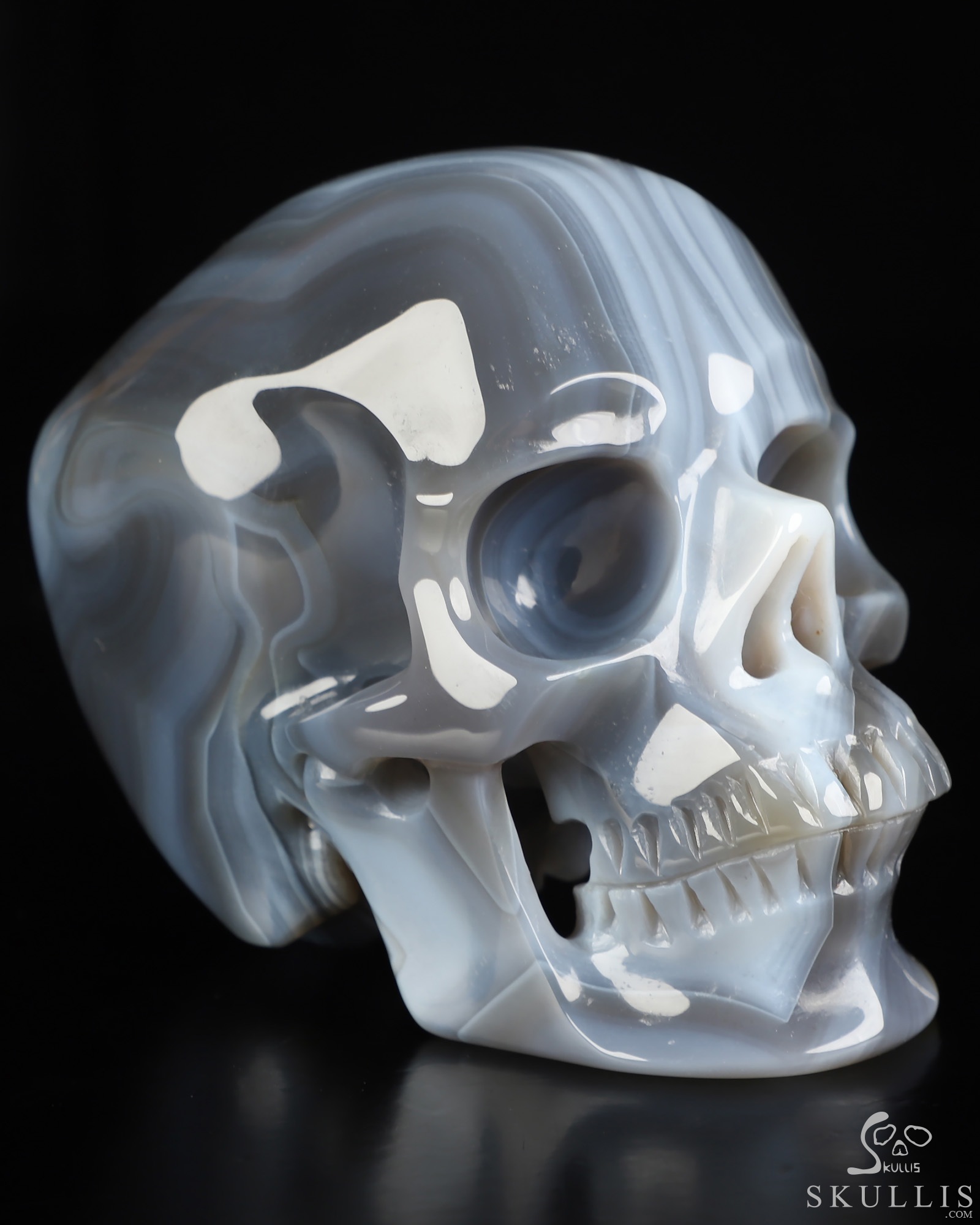 4.5" Premium Brazilian Agate Hand Carved Crystal Skull, Super Realistic, Crystal Healing 4.5" Premium Brazilian Agate Hand Carved Crystal Skull, Super Realistic, Crystal Healing