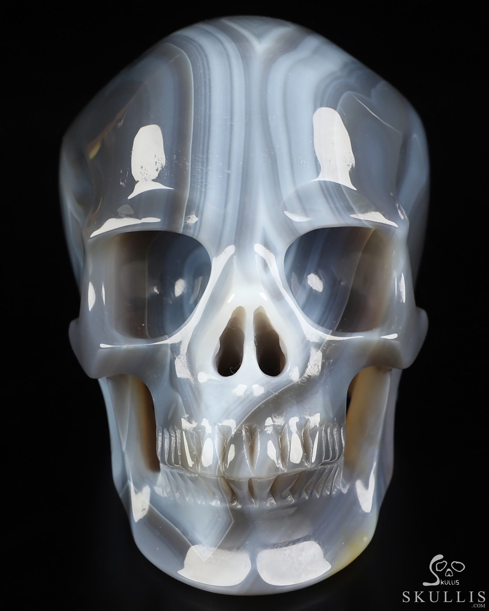 4.5" Premium Brazilian Agate Hand Carved Crystal Skull, Super Realistic, Crystal Healing 4.5" Premium Brazilian Agate Hand Carved Crystal Skull, Super Realistic, Crystal Healing