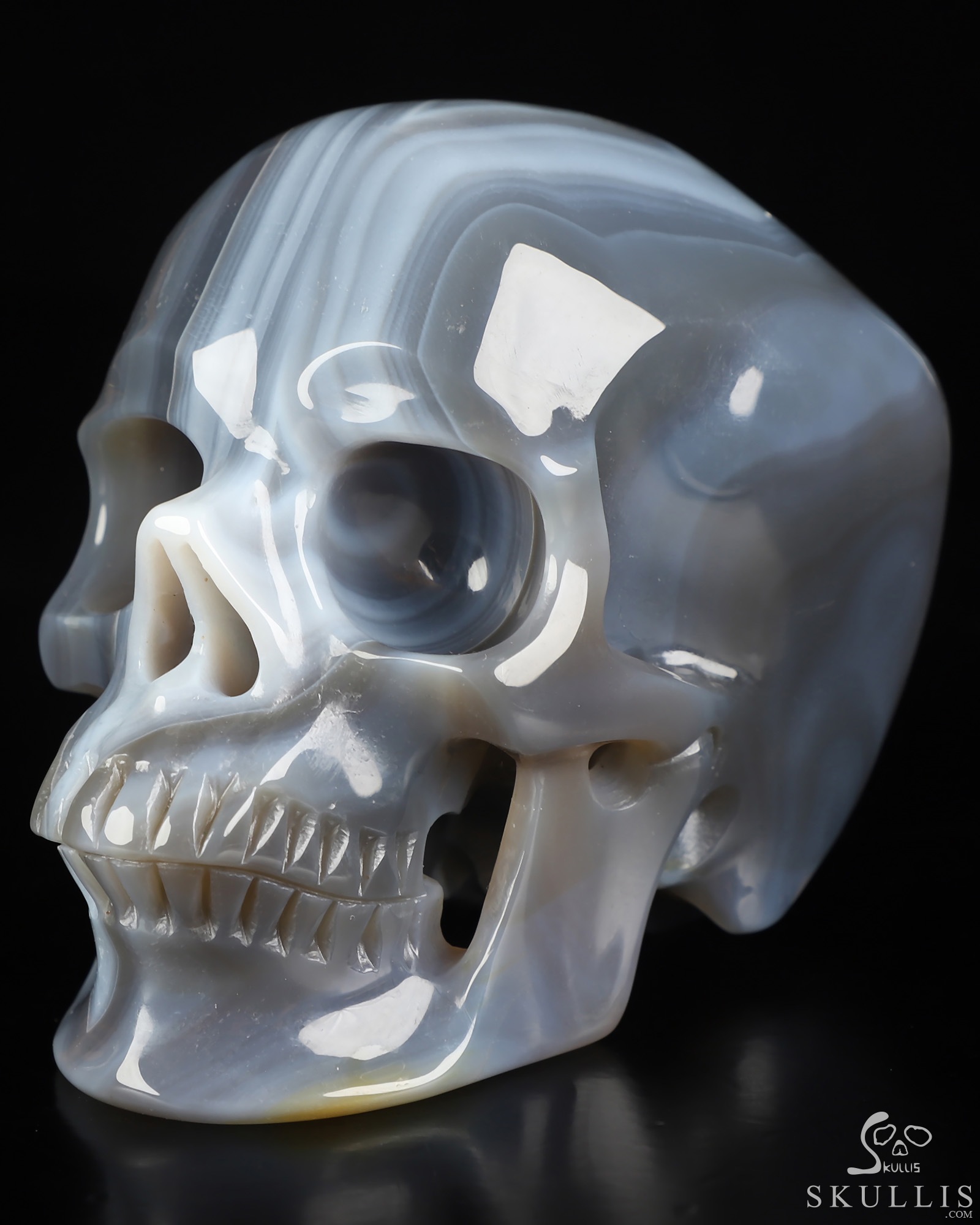 4.5" Premium Brazilian Agate Hand Carved Crystal Skull, Super Realistic, Crystal Healing 4.5" Premium Brazilian Agate Hand Carved Crystal Skull, Super Realistic, Crystal Healing