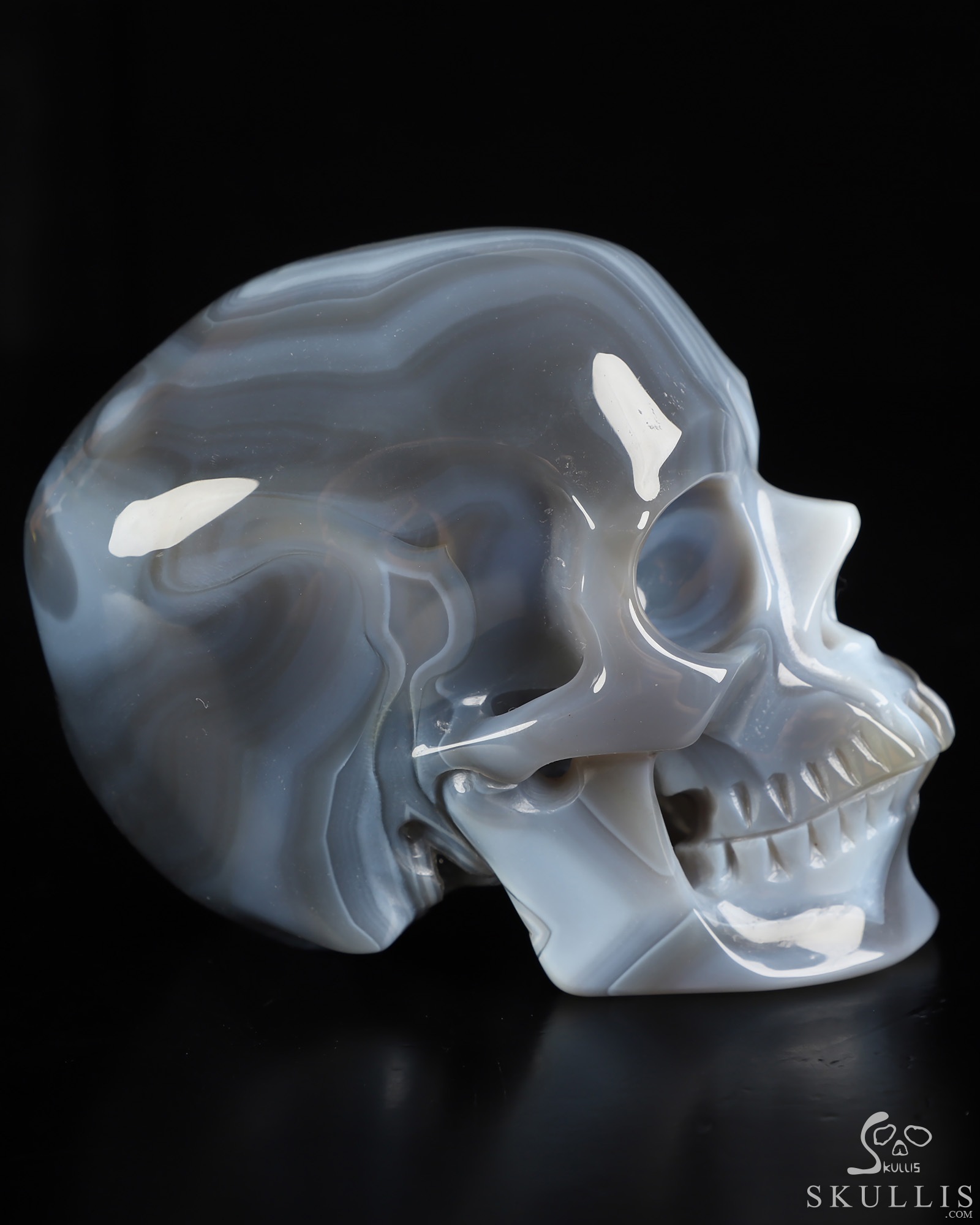 4.5" Premium Brazilian Agate Hand Carved Crystal Skull, Super Realistic, Crystal Healing 4.5" Premium Brazilian Agate Hand Carved Crystal Skull, Super Realistic, Crystal Healing