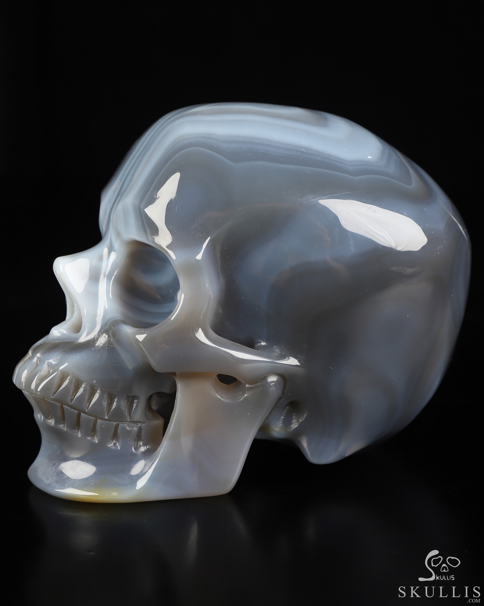 4.5" Premium Brazilian Agate Hand Carved Crystal Skull, Super Realistic, Crystal Healing 4.5" Premium Brazilian Agate Hand Carved Crystal Skull, Super Realistic, Crystal Healing