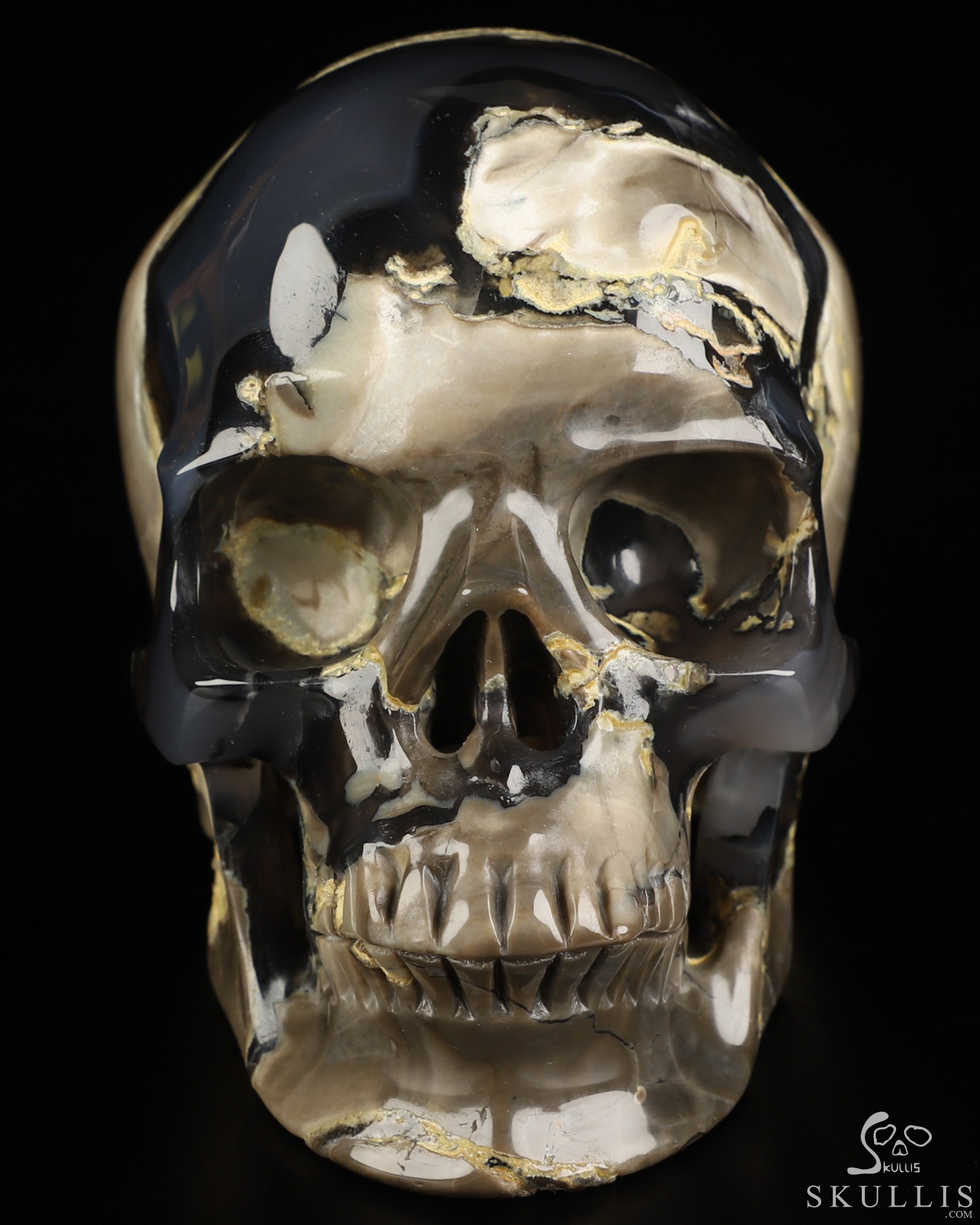 5.0" Volcano Agate Hand Carved Crystal Skull, Super Realistic, Crystal Healing 5.0" Volcano Agate Hand Carved Crystal Skull, Super Realistic, Crystal Healing