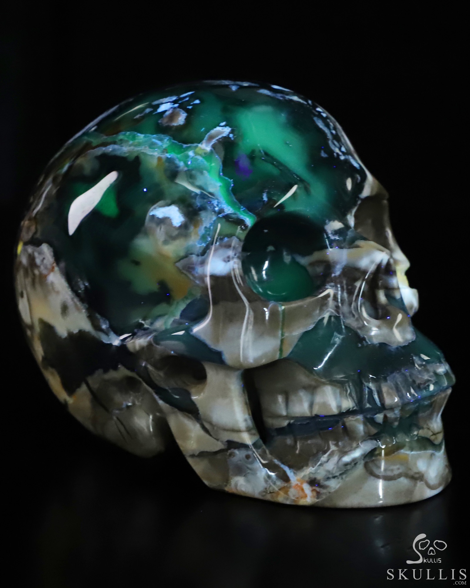 4.8" Volcano Agate Hand Carved Crystal Skull, Realistic, Crystal Healing 4.8" Volcano Agate Hand Carved Crystal Skull, Realistic, Crystal Healing