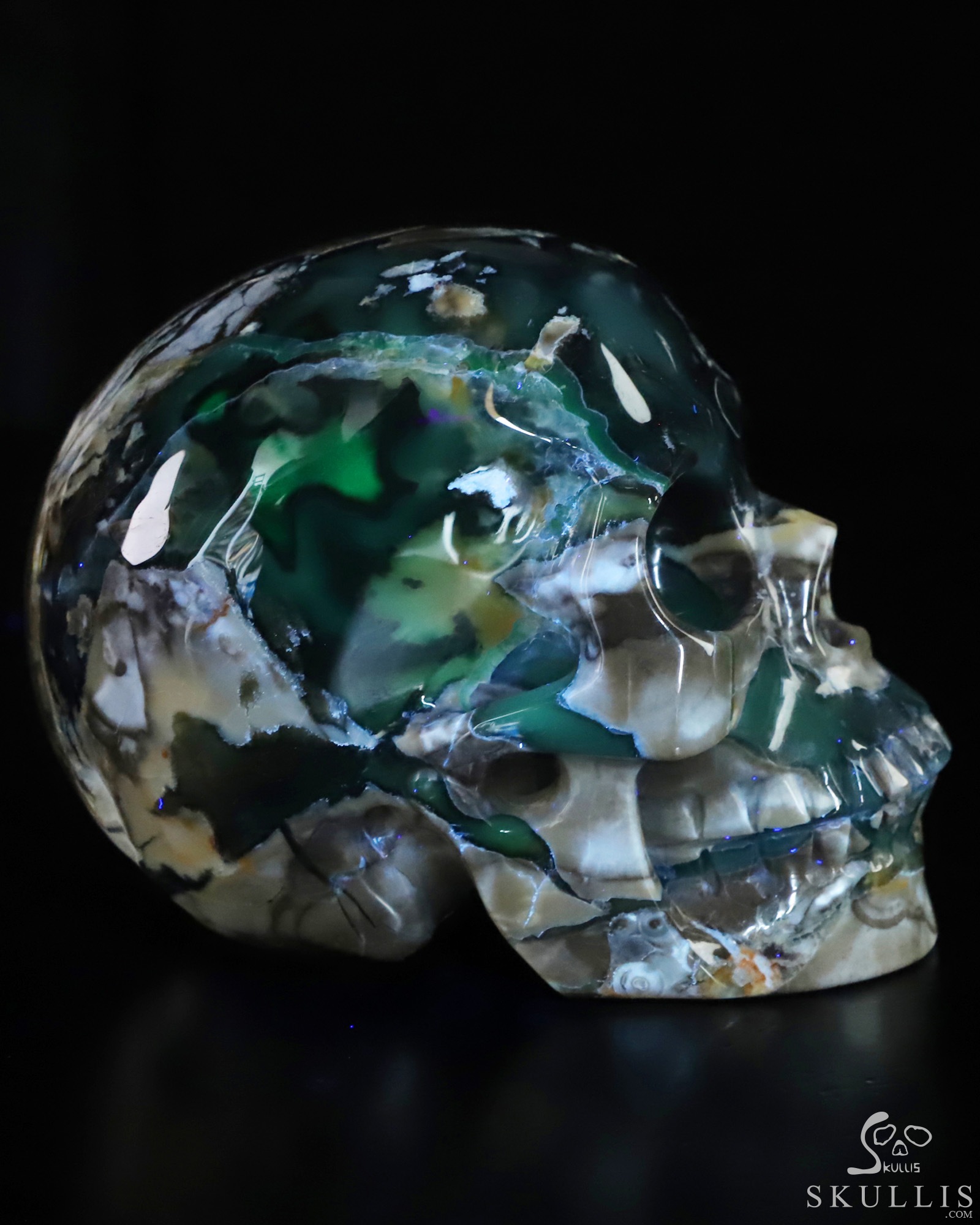 4.8" Volcano Agate Hand Carved Crystal Skull, Realistic, Crystal Healing 4.8" Volcano Agate Hand Carved Crystal Skull, Realistic, Crystal Healing