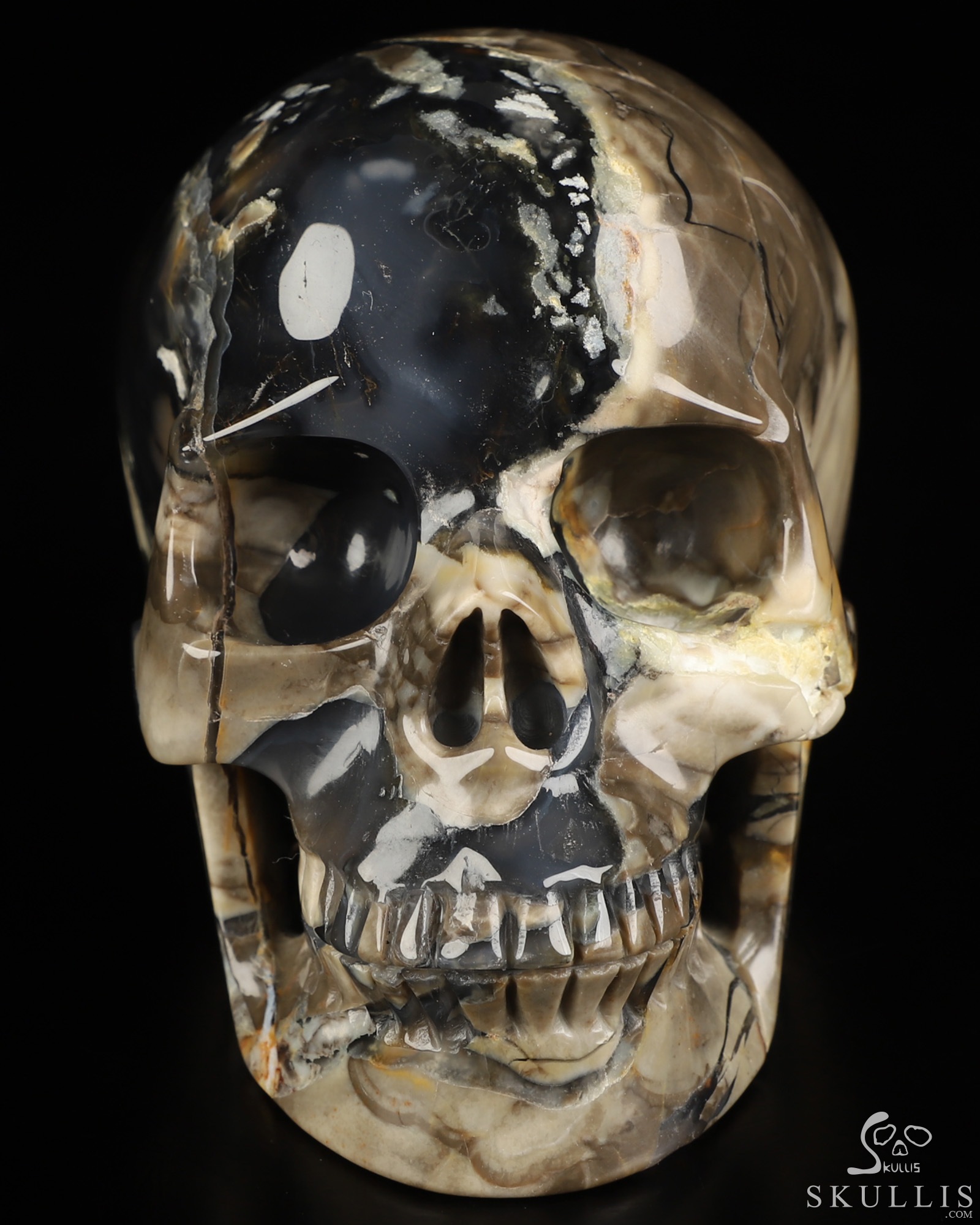 4.8" Volcano Agate Hand Carved Crystal Skull, Realistic, Crystal Healing 4.8" Volcano Agate Hand Carved Crystal Skull, Realistic, Crystal Healing