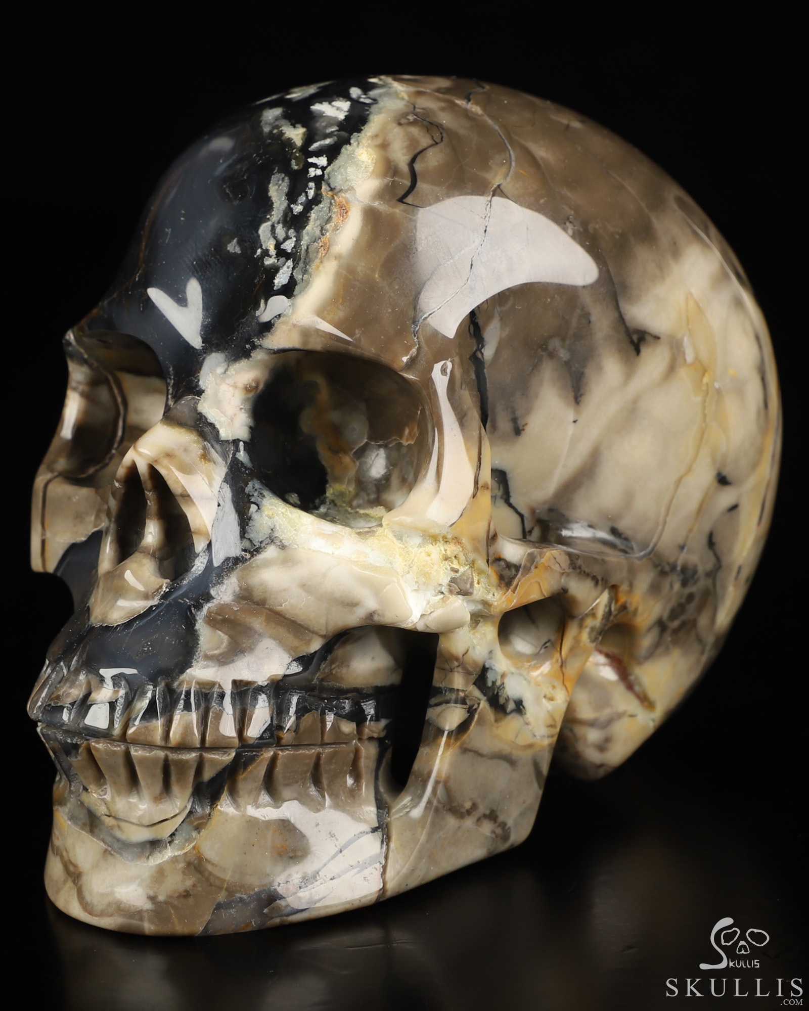 4.8" Volcano Agate Hand Carved Crystal Skull, Realistic, Crystal Healing 4.8" Volcano Agate Hand Carved Crystal Skull, Realistic, Crystal Healing