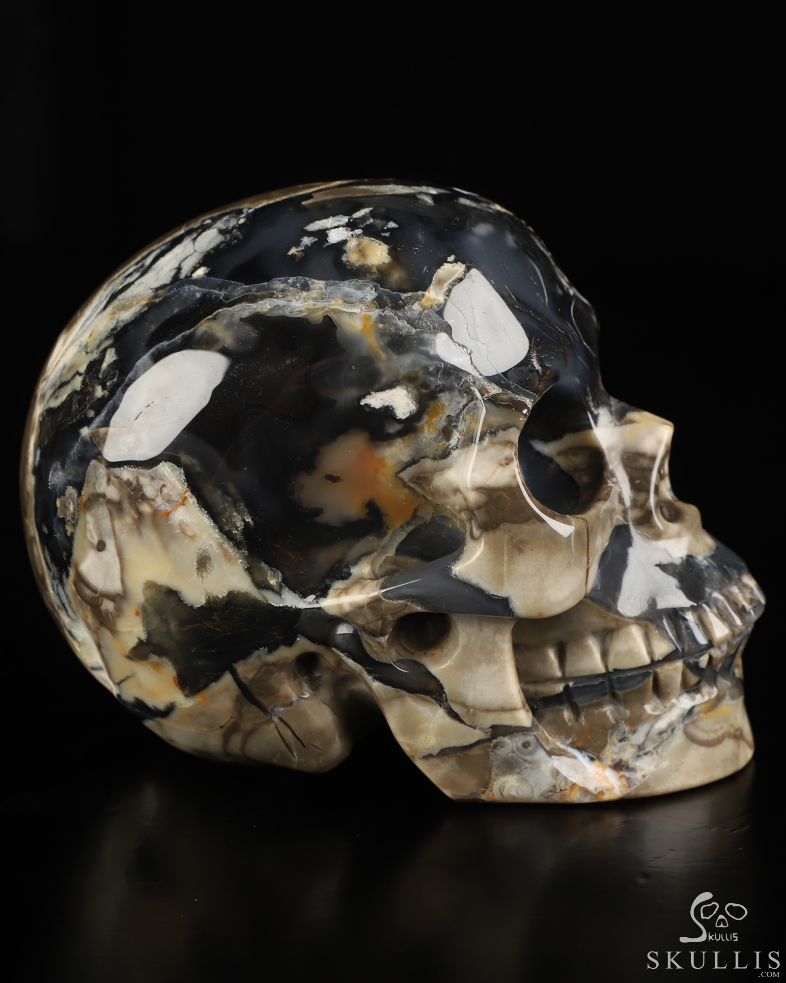 4.8" Volcano Agate Hand Carved Crystal Skull, Realistic, Crystal Healing 4.8" Volcano Agate Hand Carved Crystal Skull, Realistic, Crystal Healing