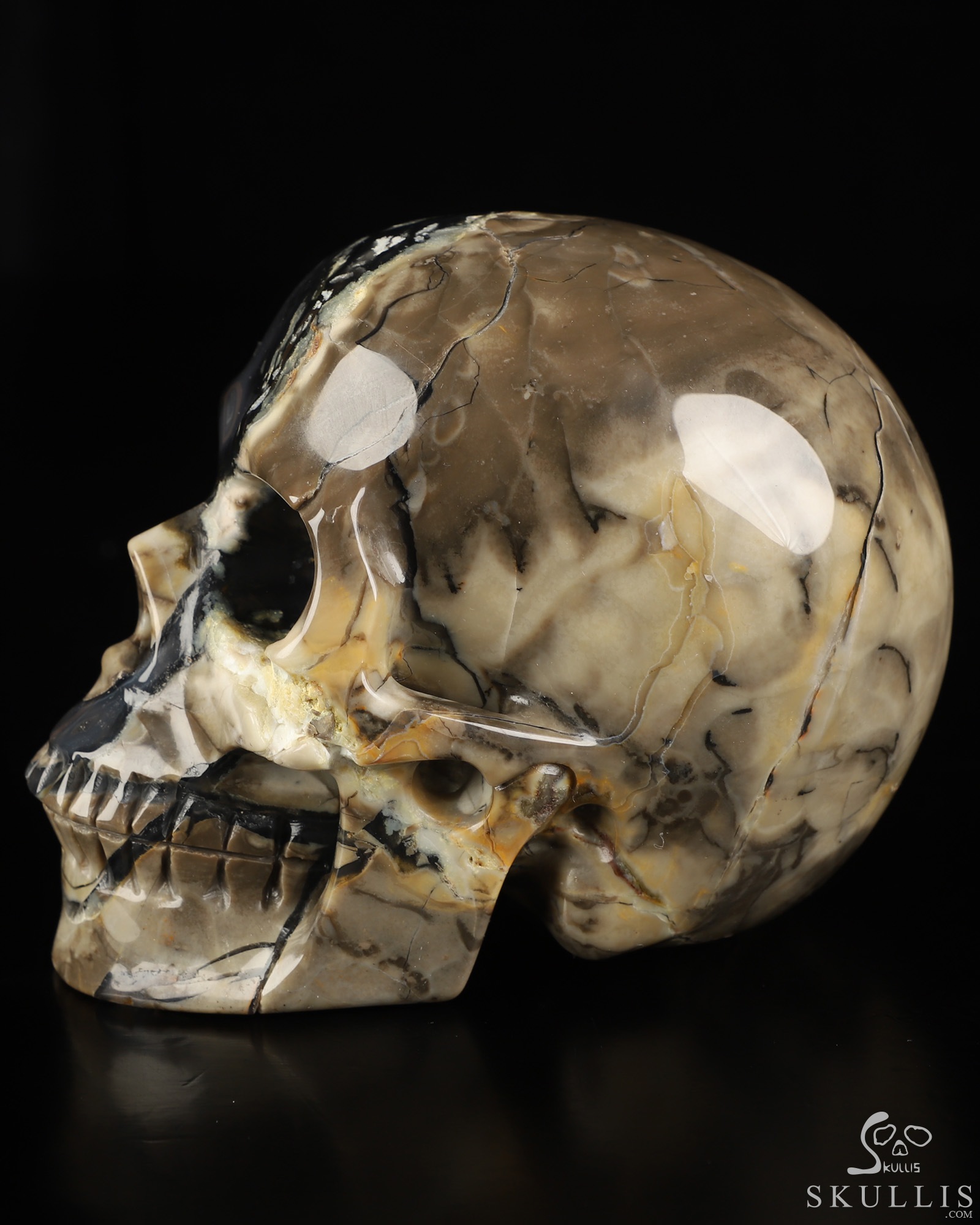 4.8" Volcano Agate Hand Carved Crystal Skull, Realistic, Crystal Healing 4.8" Volcano Agate Hand Carved Crystal Skull, Realistic, Crystal Healing